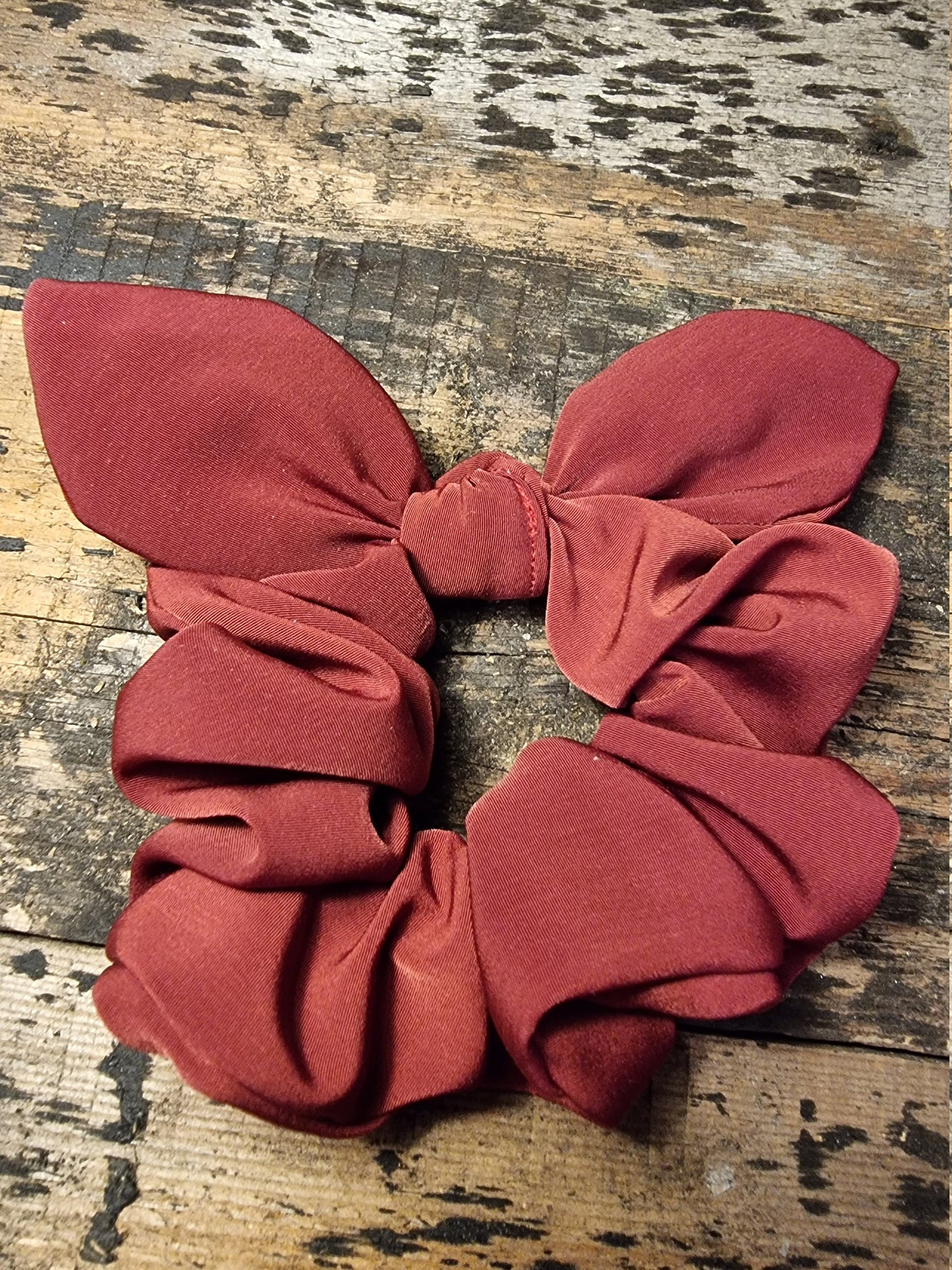 Burgundy Super Soft Crepe Bow Scrunchie | Removeable Bow