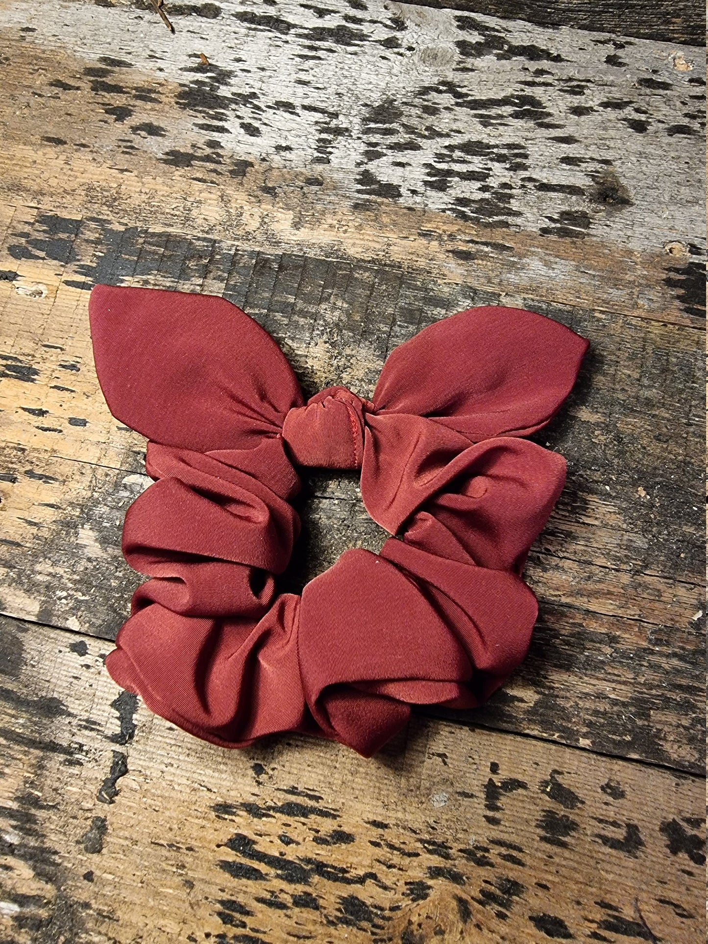 Burgundy Super Soft Crepe Bow Scrunchie | Removeable Bow