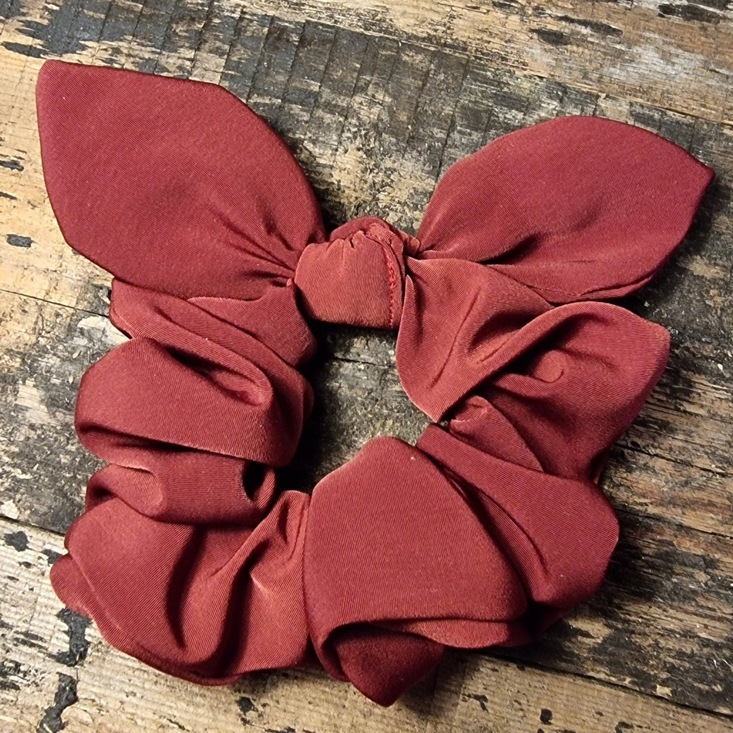 Burgundy Super Soft Crepe Bow Scrunchie | Removeable Bow