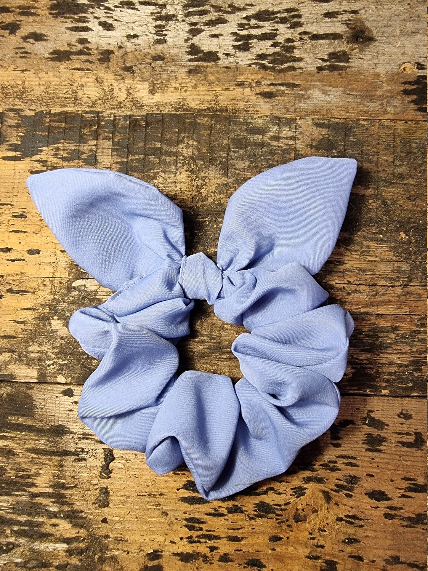 Pale China Blue Super Soft Crepe Bow Scrunchie | Removeable Bow