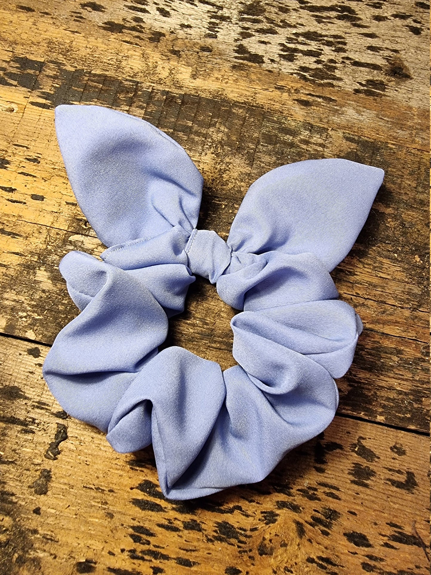 Pale China Blue Super Soft Crepe Bow Scrunchie | Removeable Bow