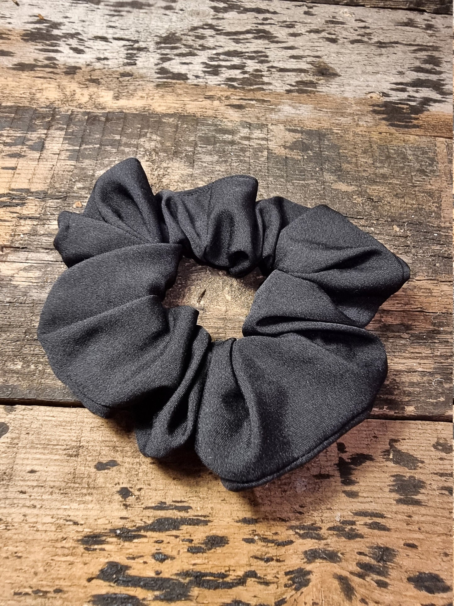 Matt Black Super Soft Crepe Scrunchie | Hair Tie