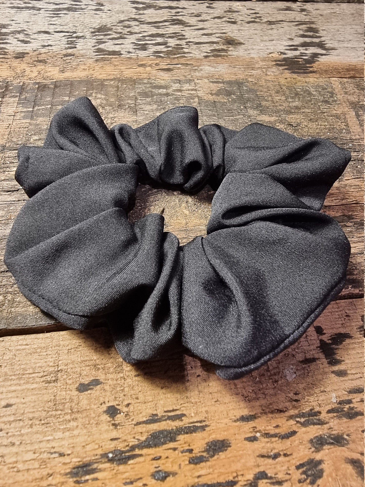 Matt Black Super Soft Crepe Scrunchie | Hair Tie