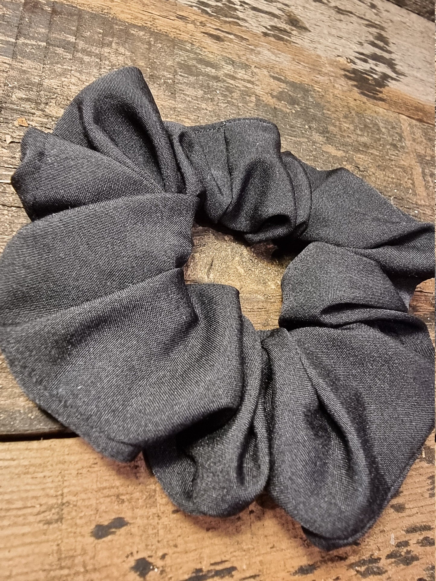 Matt Black Super Soft Crepe Scrunchie | Hair Tie