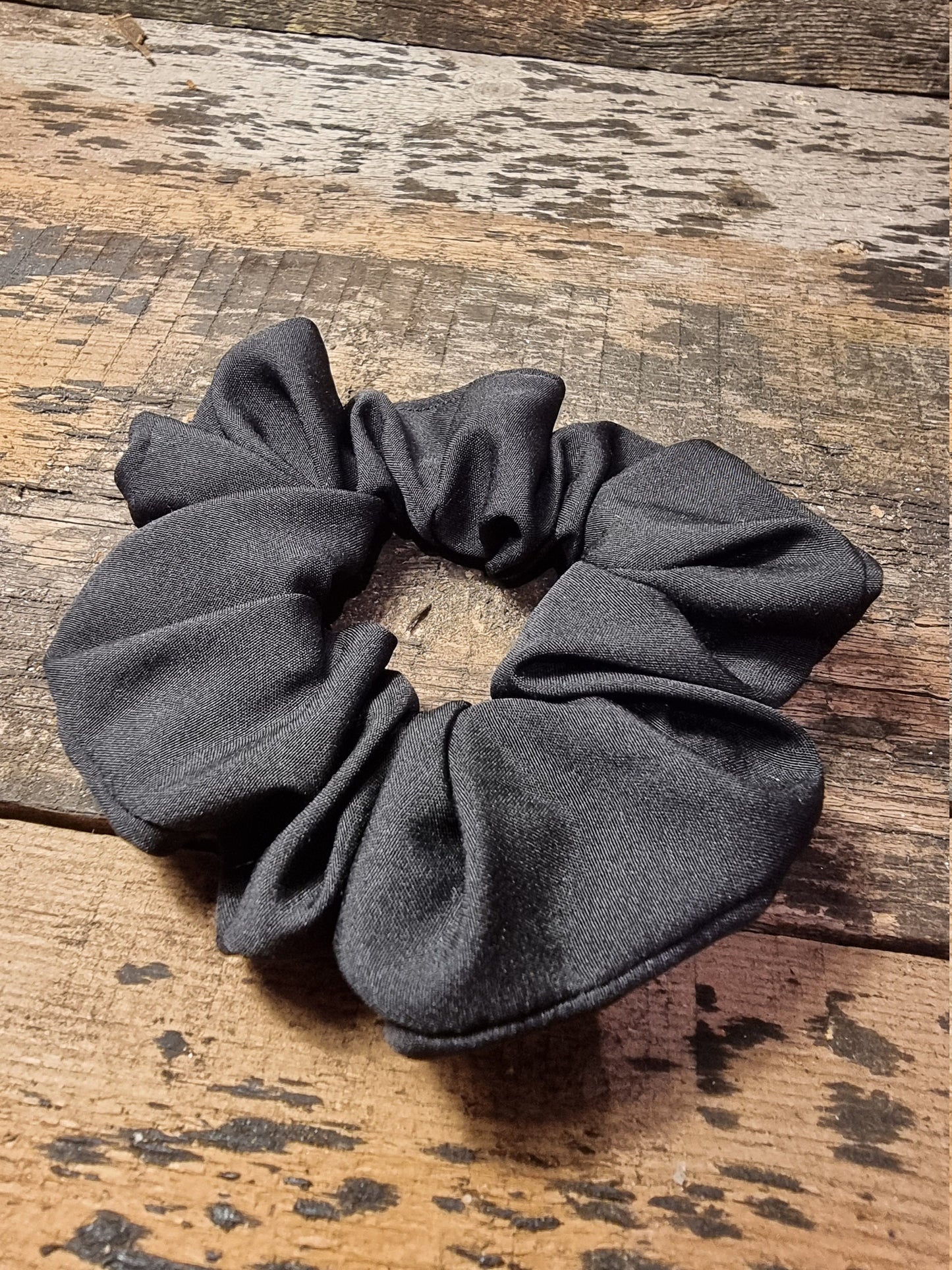 Matt Black Super Soft Crepe Scrunchie | Hair Tie