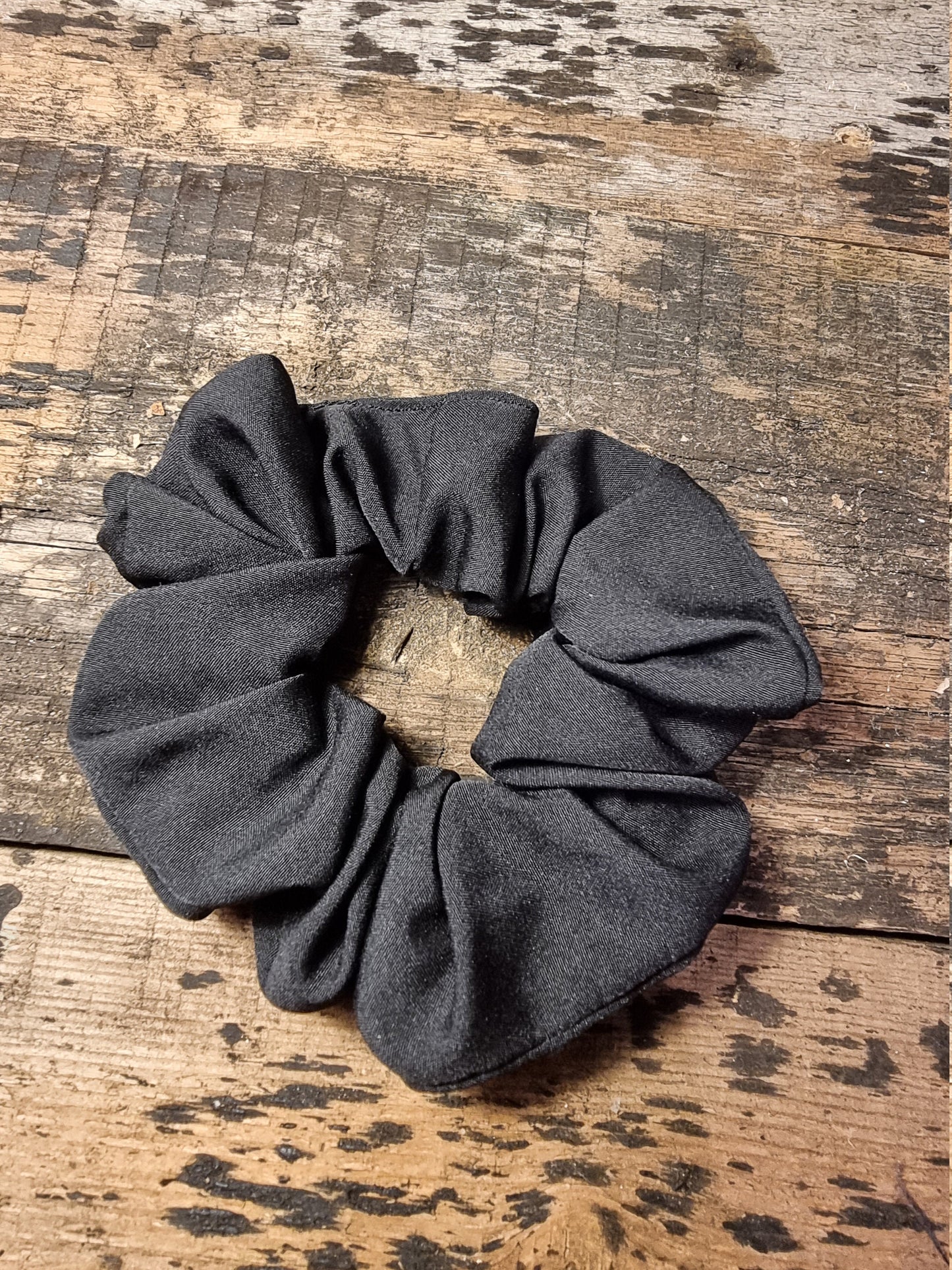 Matt Black Super Soft Crepe Scrunchie | Hair Tie