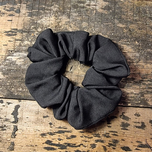 Matt Black Super Soft Crepe Scrunchie | Hair Tie