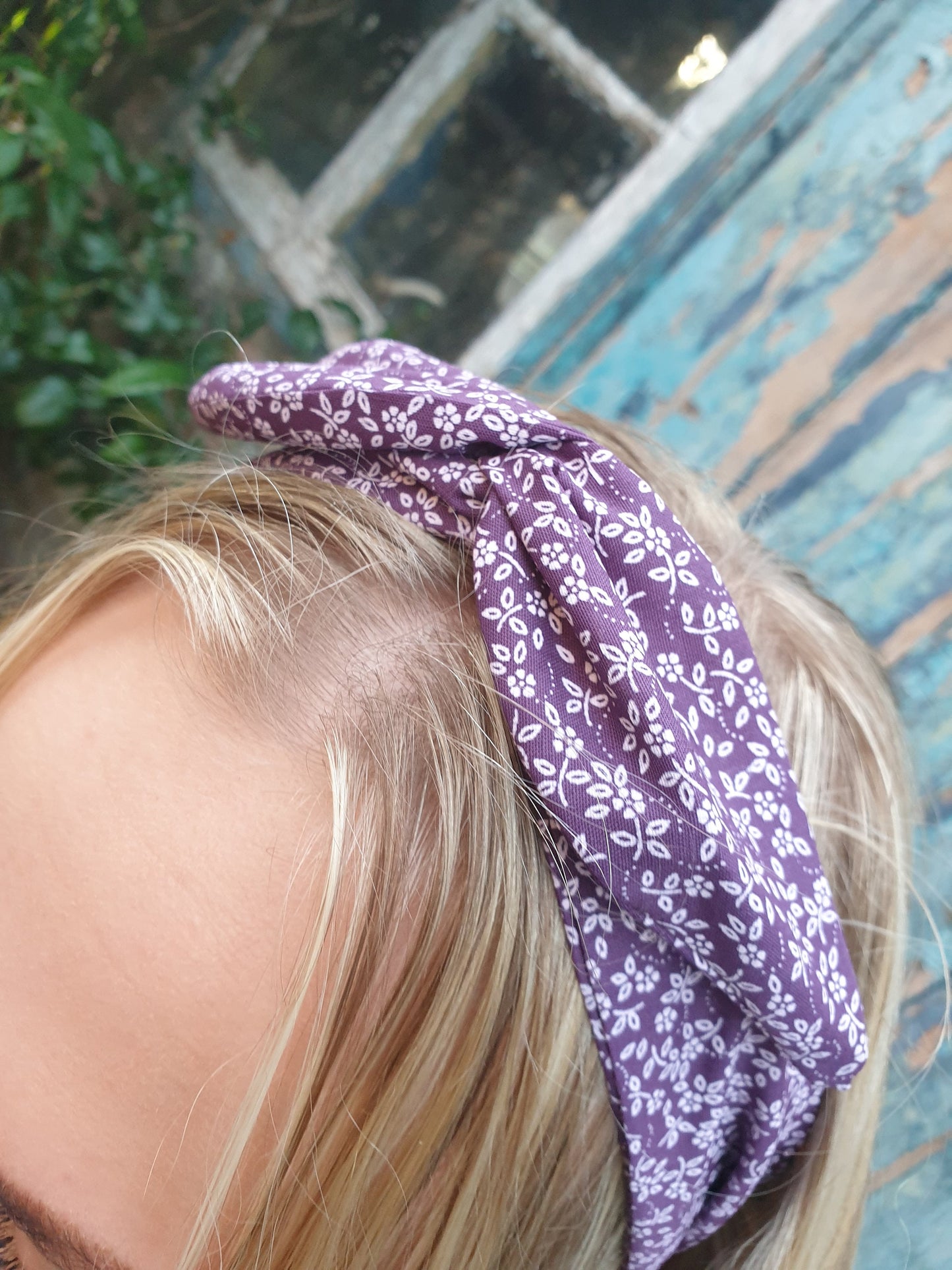 Purple Floral Wired Headband