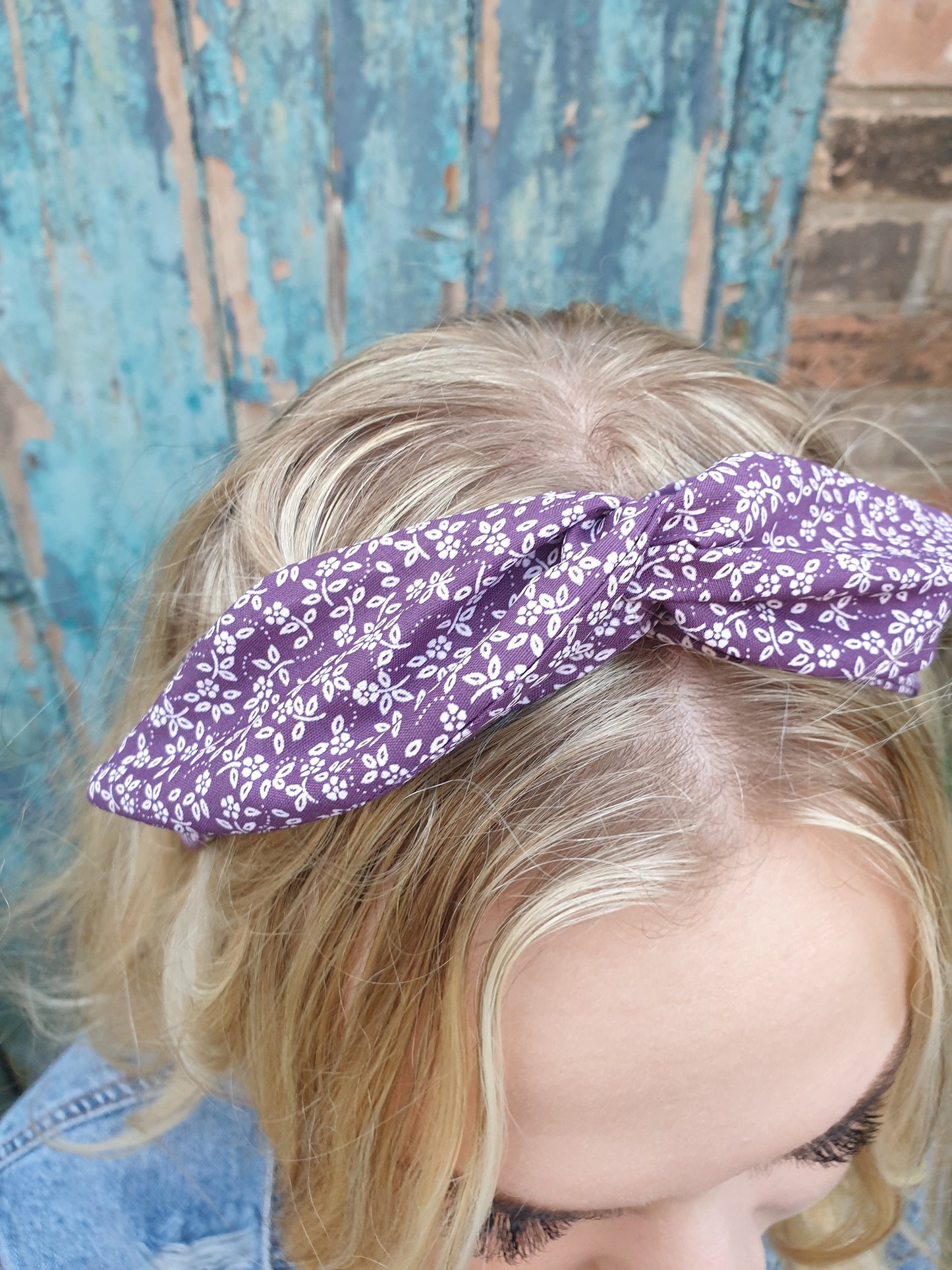 Purple Floral Wired Headband