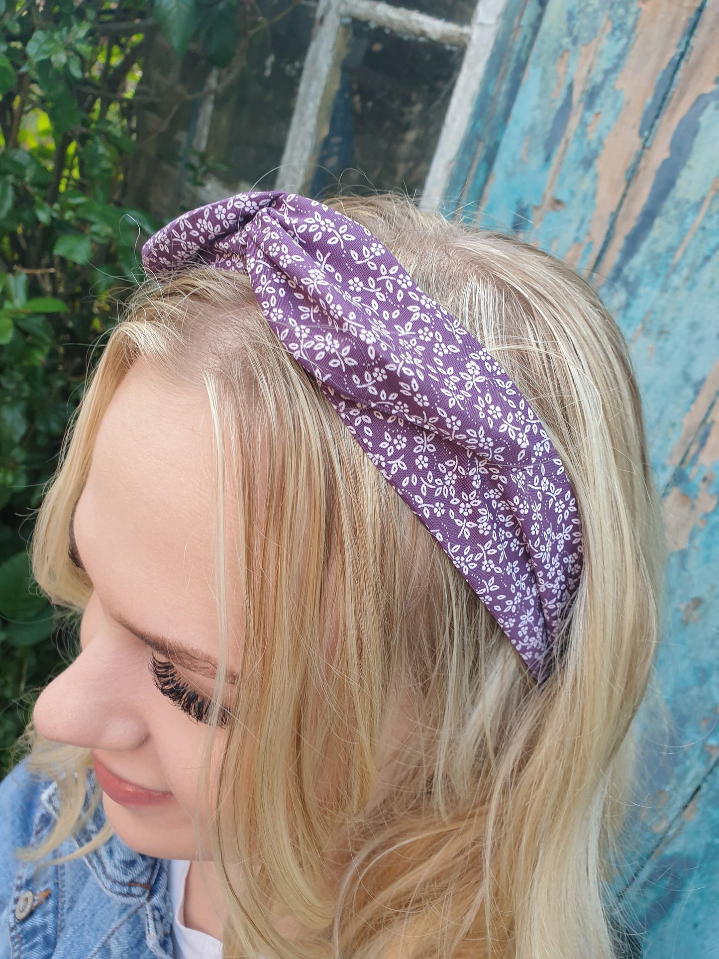 Purple Floral Wired Headband