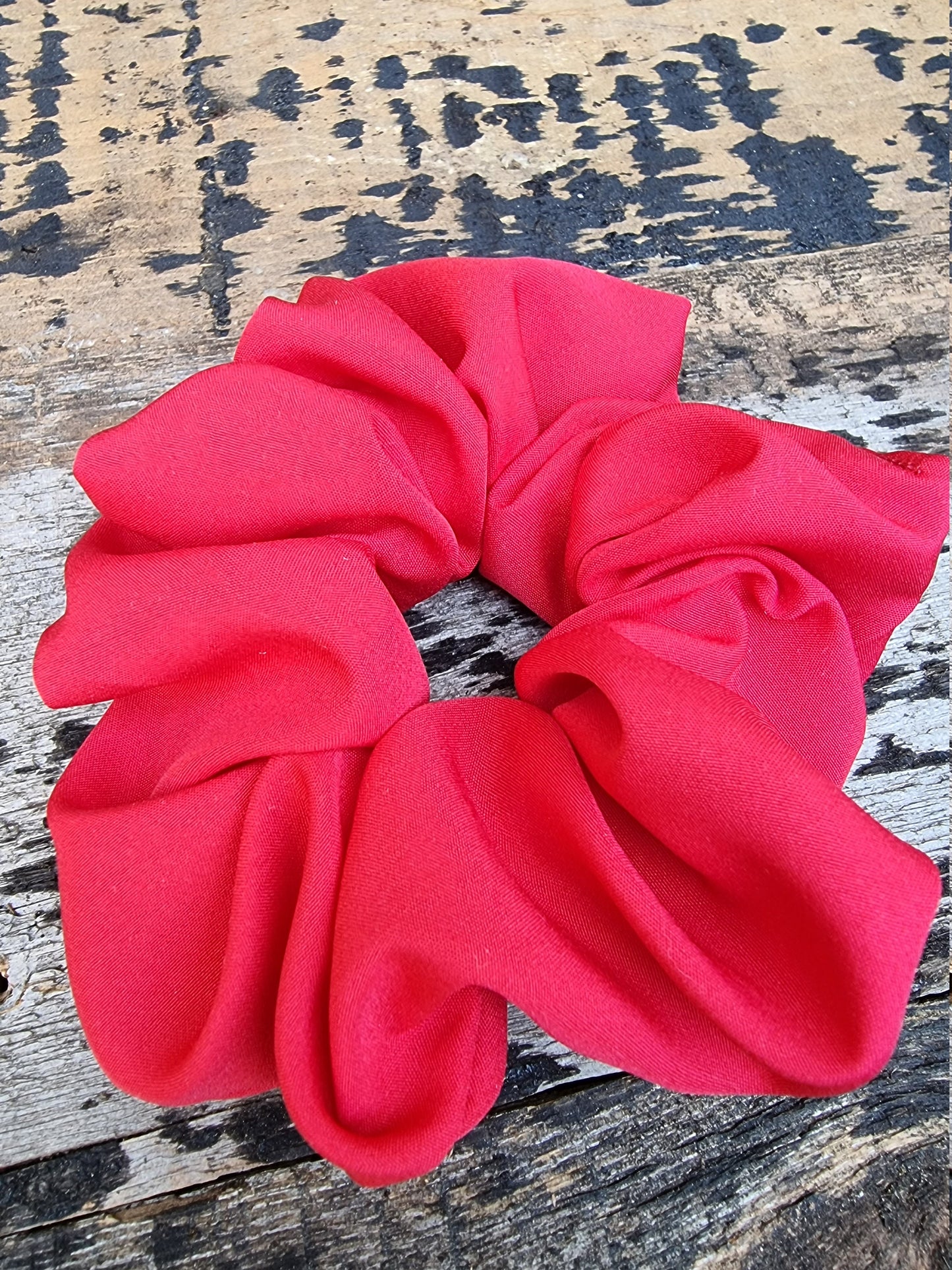 Bright Red Super Soft Crepe Scrunchie | Hair Tie