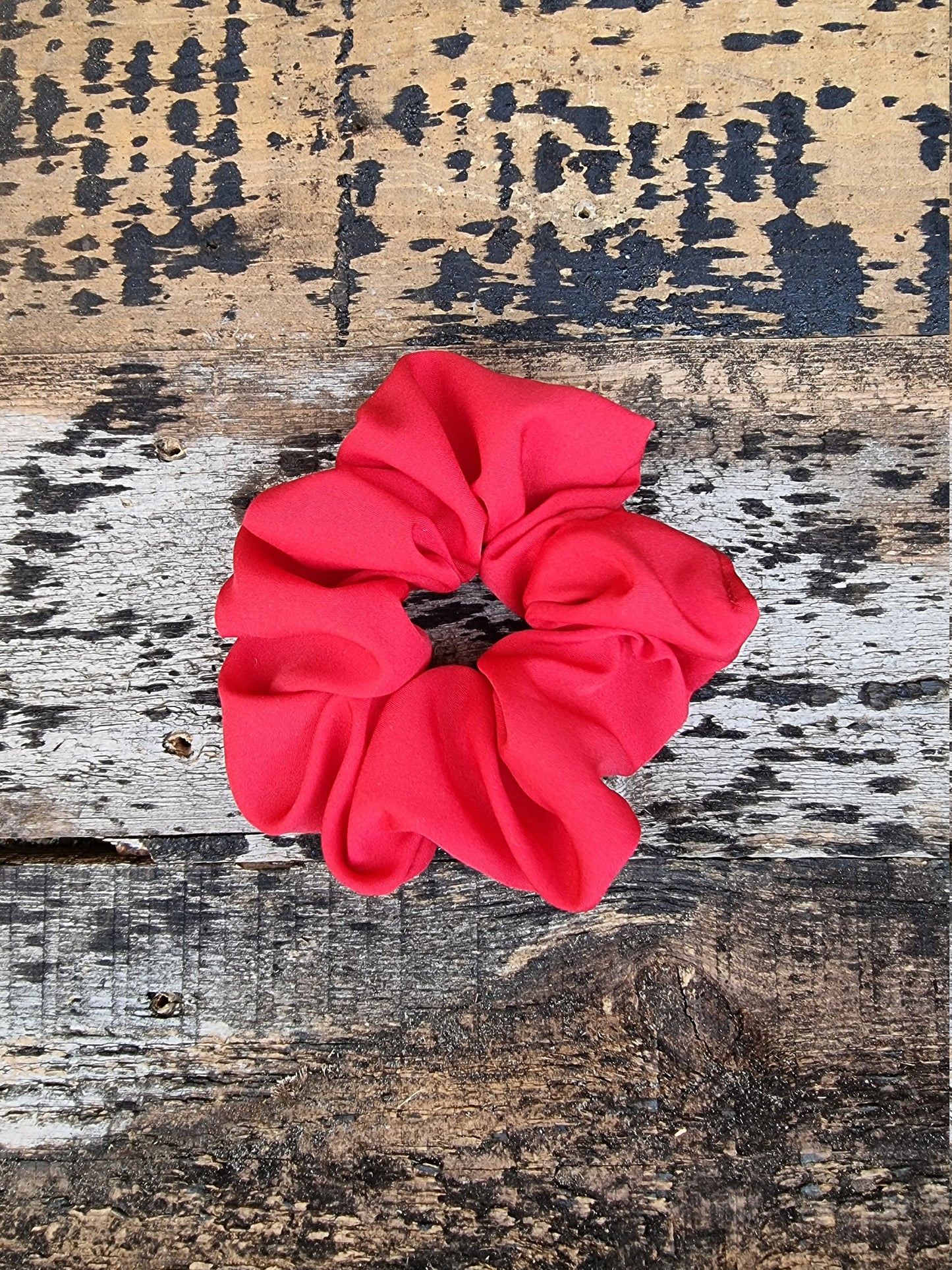 Bright Red Super Soft Crepe Scrunchie | Hair Tie