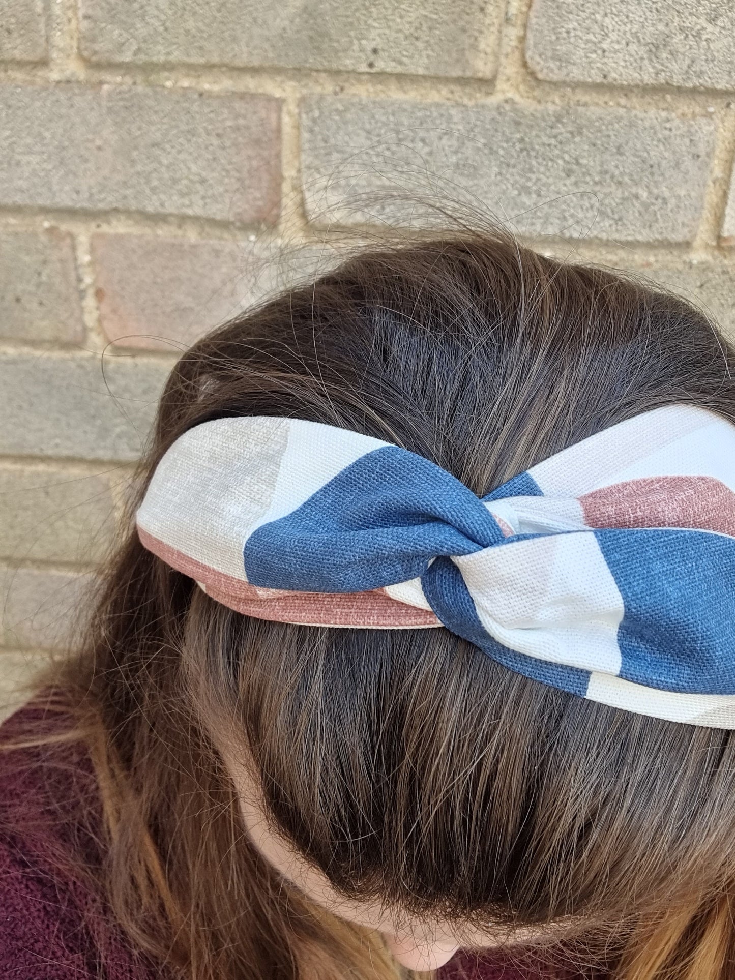 Abstract Colour Blocks Wired Headband