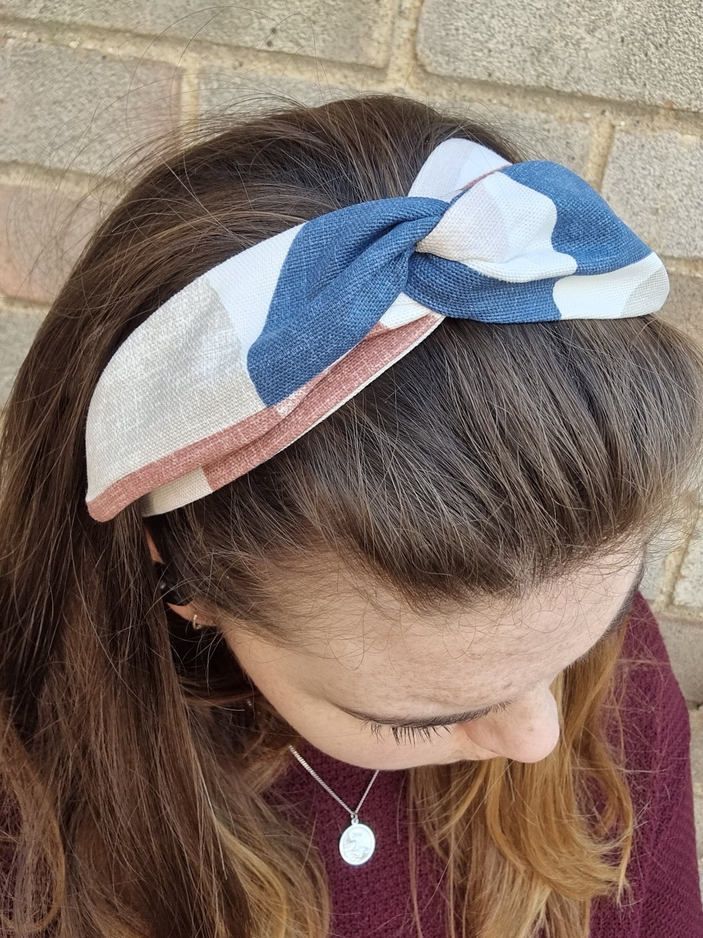 Abstract Colour Blocks Wired Headband