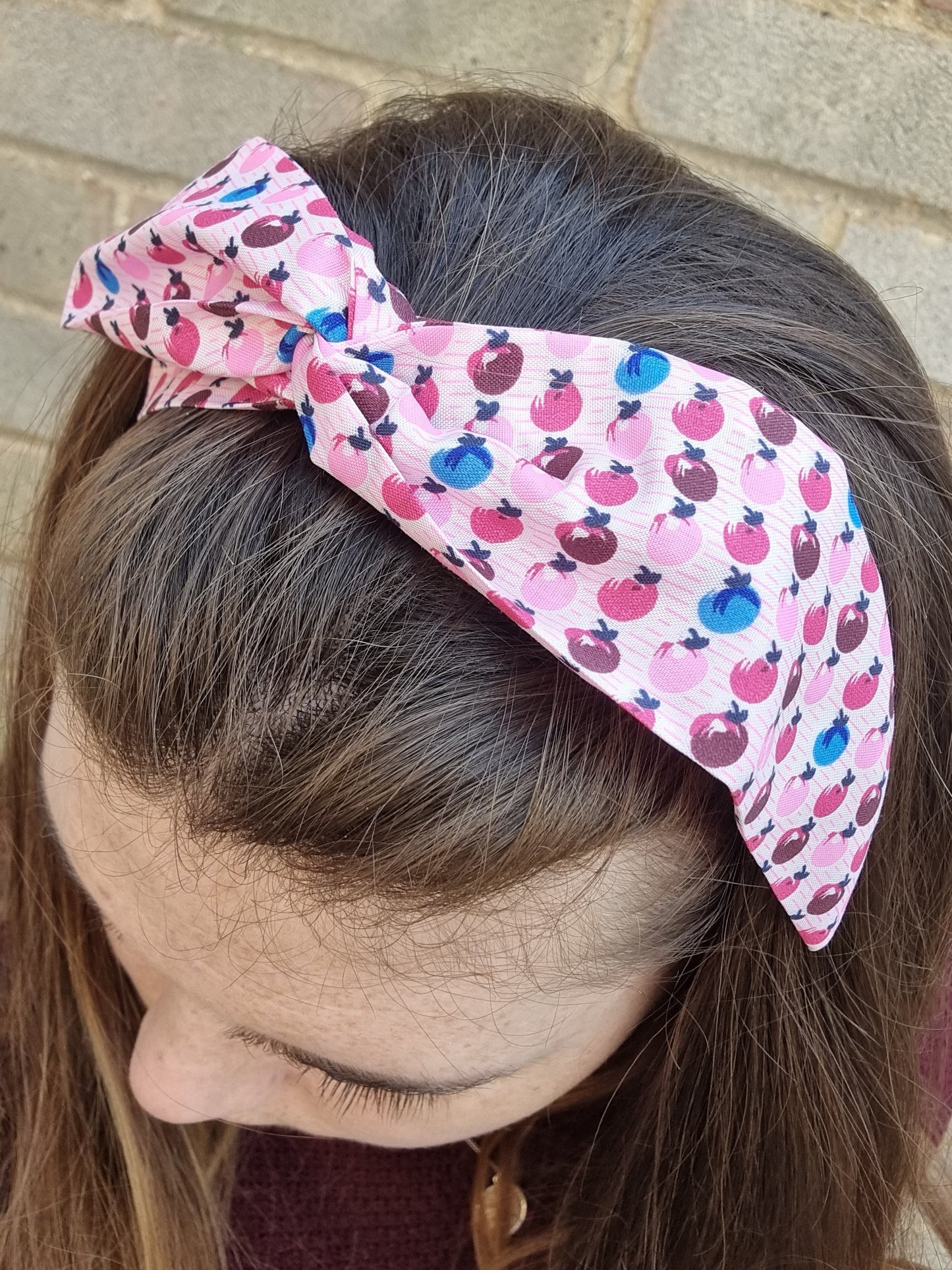 Pink Mini Fruits Wired Headband