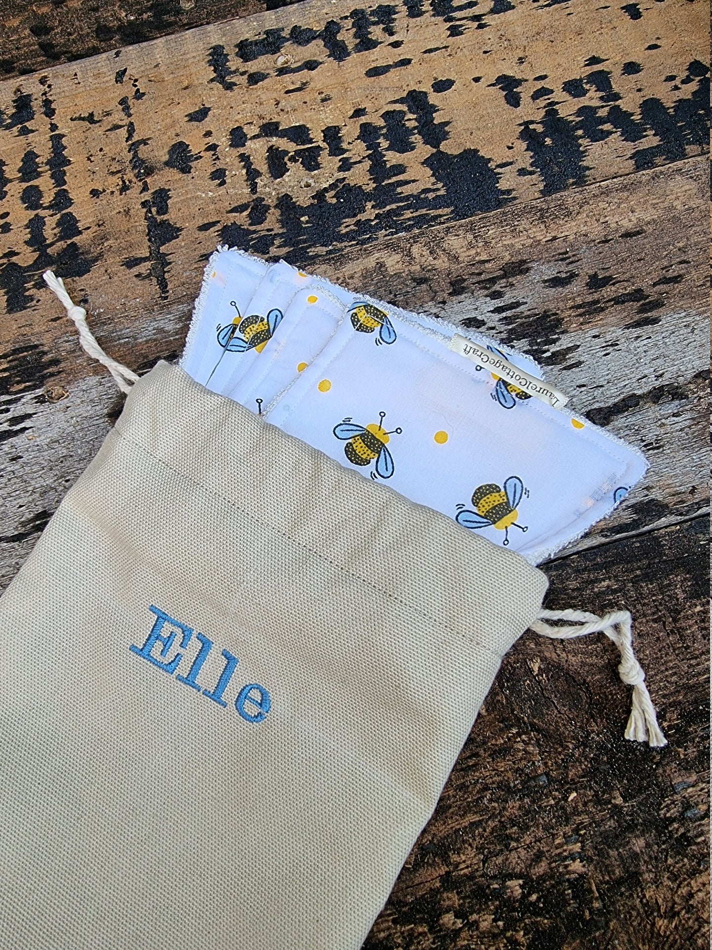 Bumble Bee Reusable Makeup Wipes | 100% Bamboo Towelling