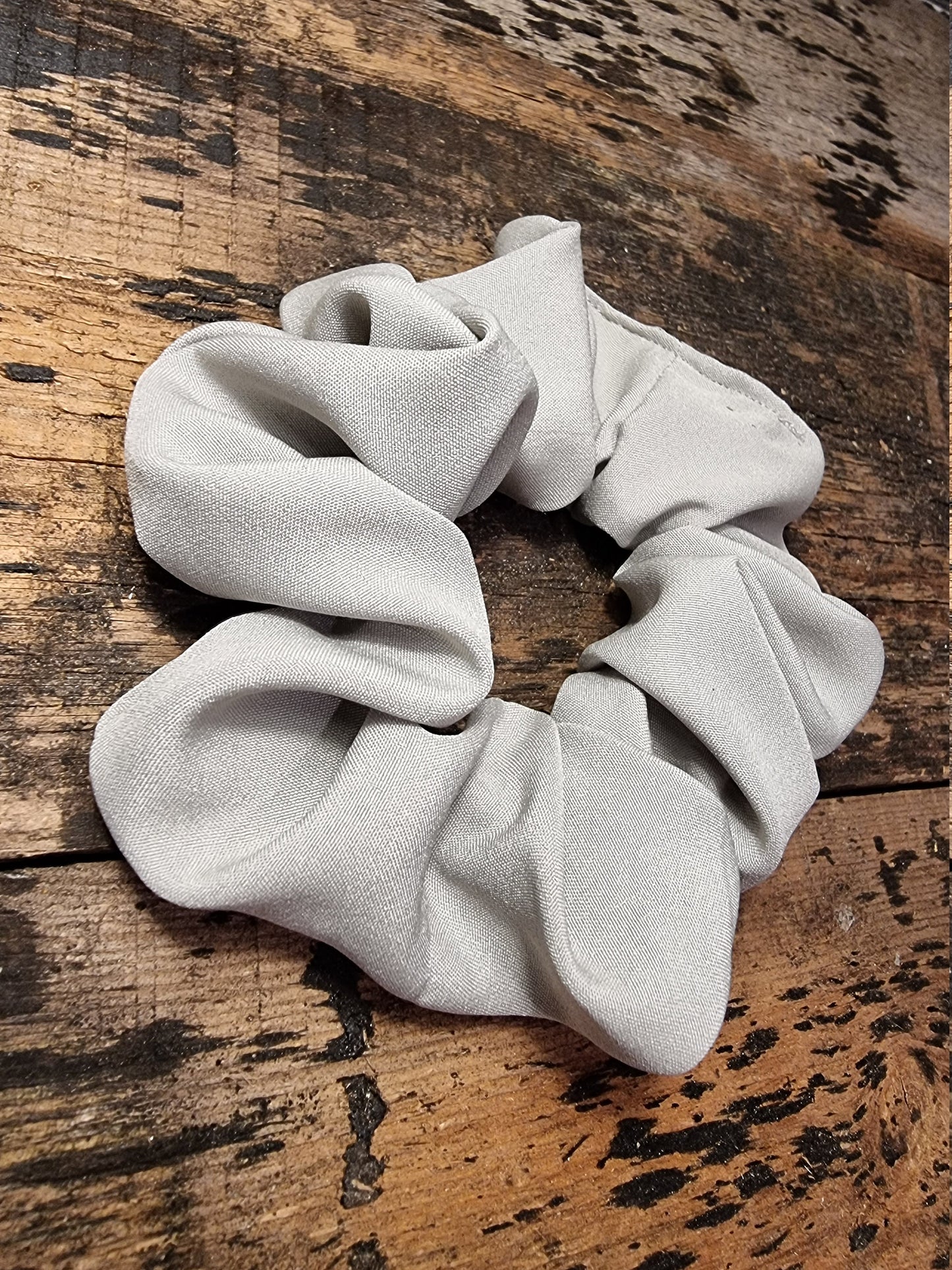 Light Grey Super Soft Crepe Bow Scrunchie | Removeable Bow