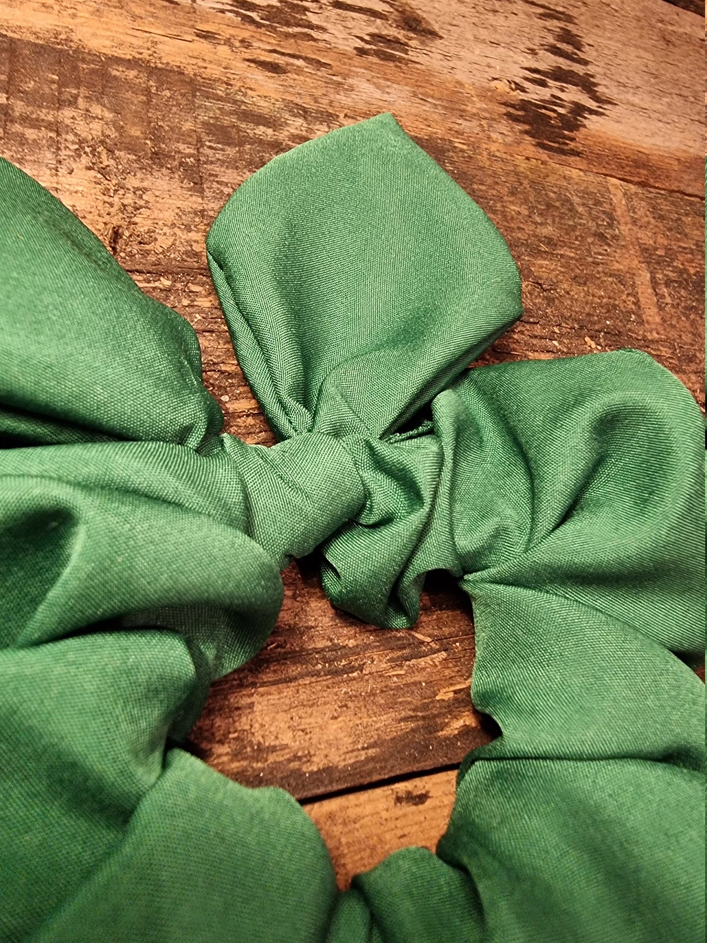 Forest Green Super Soft Crepe Bow Scrunchie |  Removeable Bow