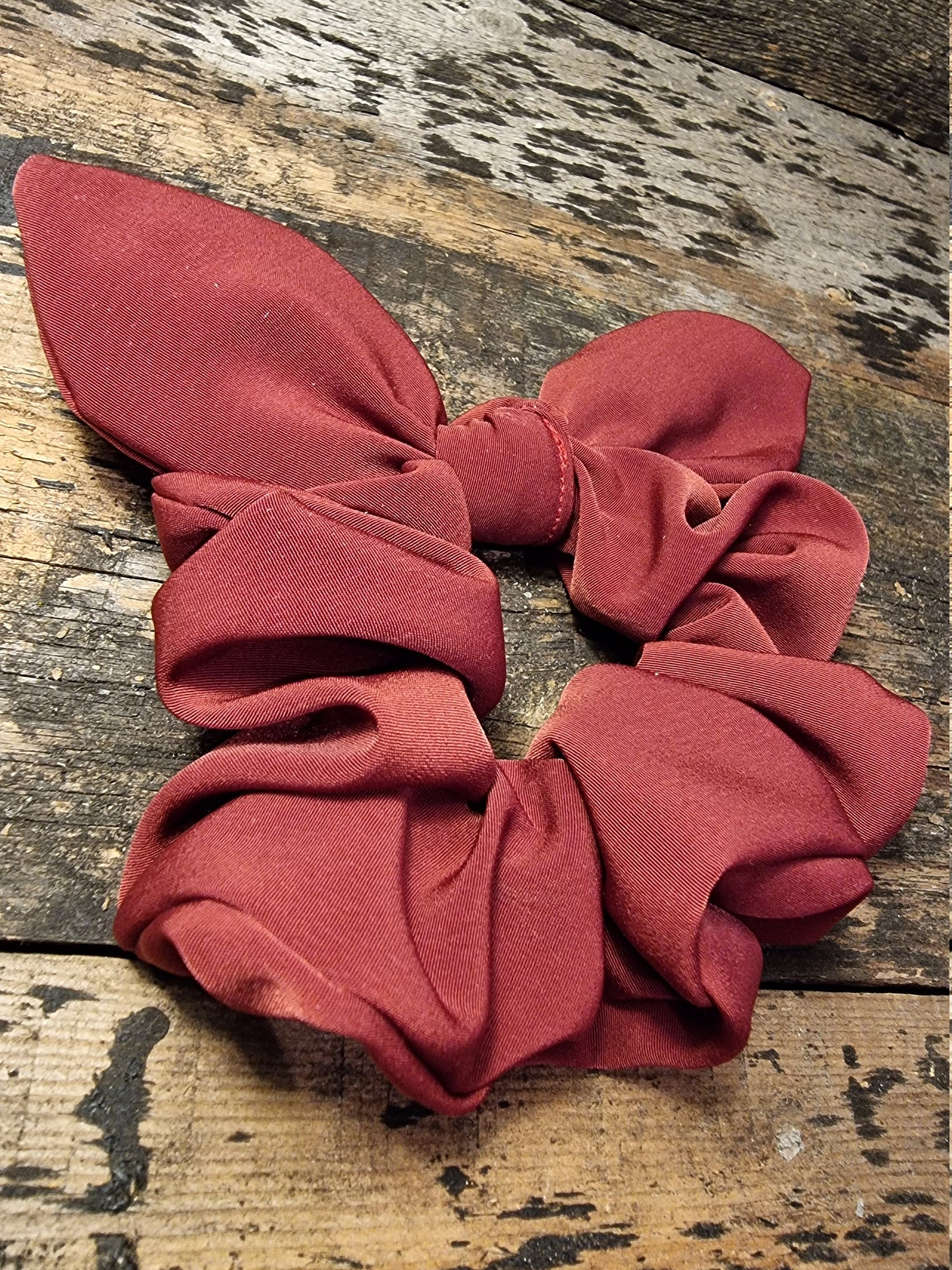 Burgundy Super Soft Crepe Bow Scrunchie | Removeable Bow