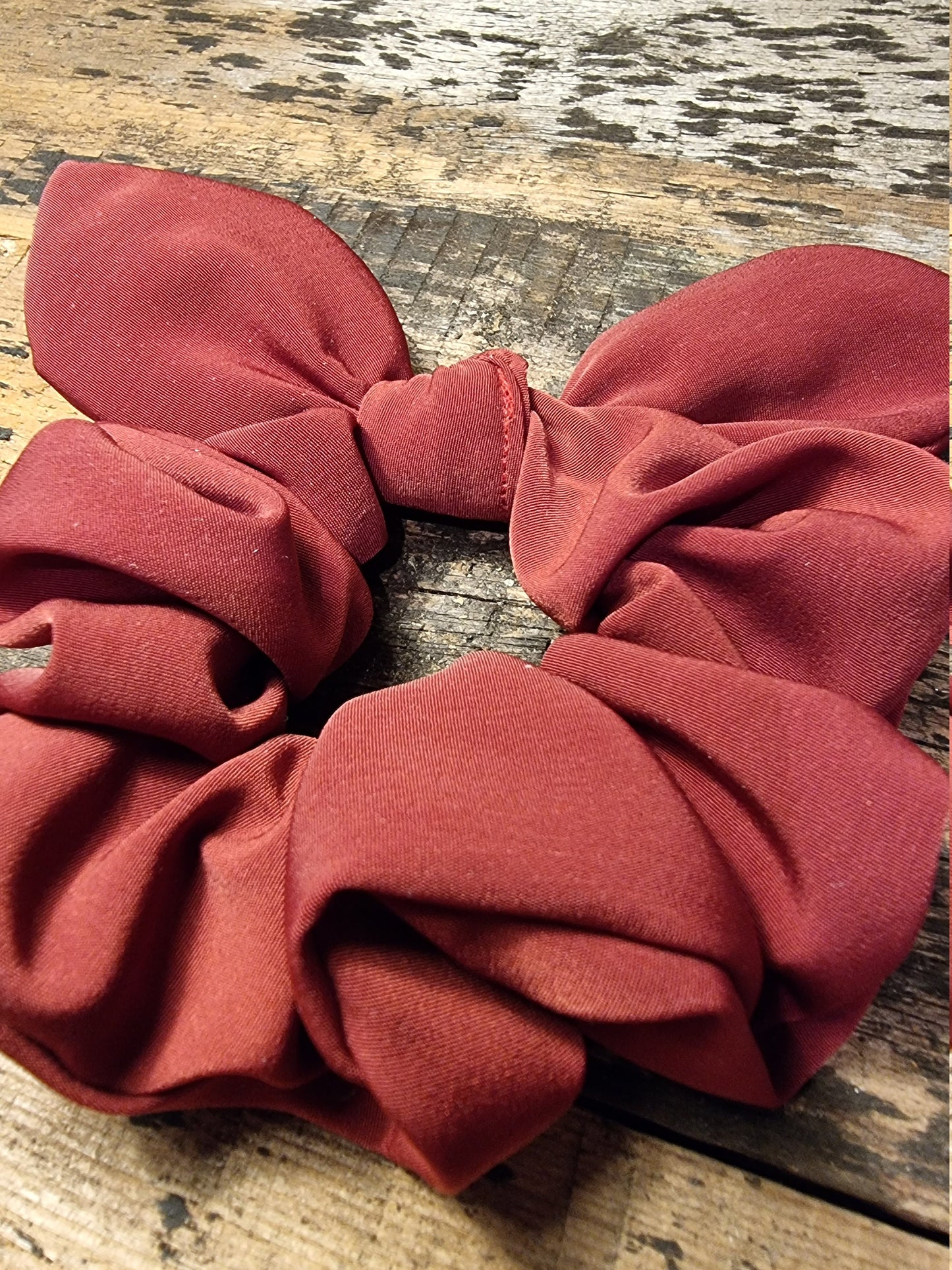 Burgundy Super Soft Crepe Bow Scrunchie | Removeable Bow