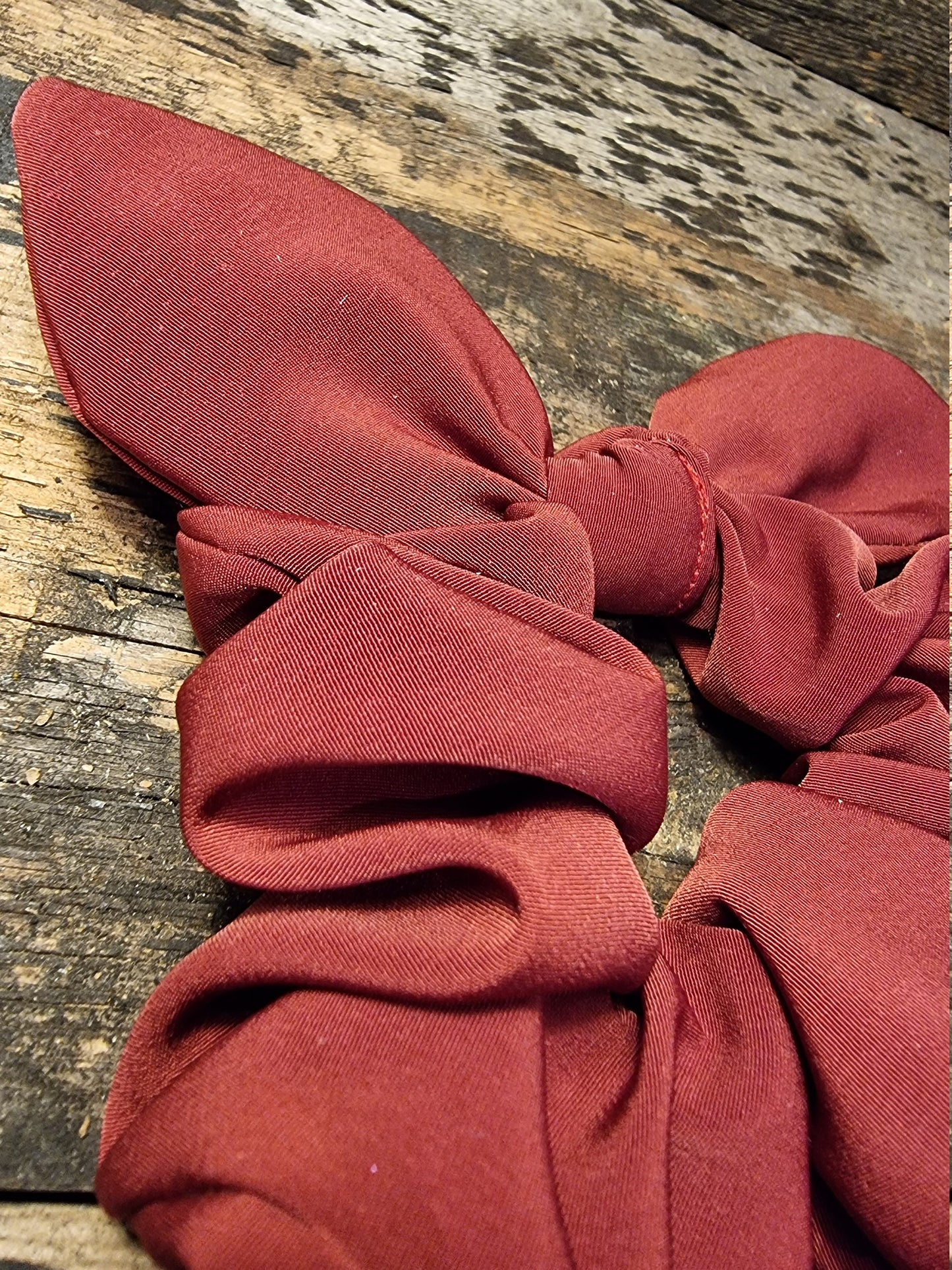 Burgundy Super Soft Crepe Bow Scrunchie | Removeable Bow