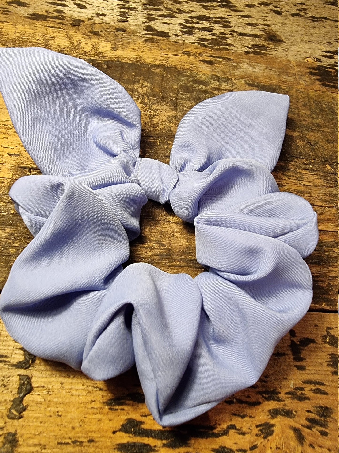 Pale China Blue Super Soft Crepe Bow Scrunchie | Removeable Bow