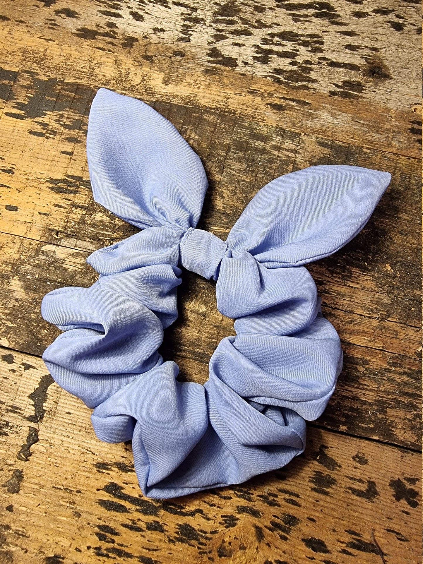 Pale China Blue Super Soft Crepe Bow Scrunchie | Removeable Bow