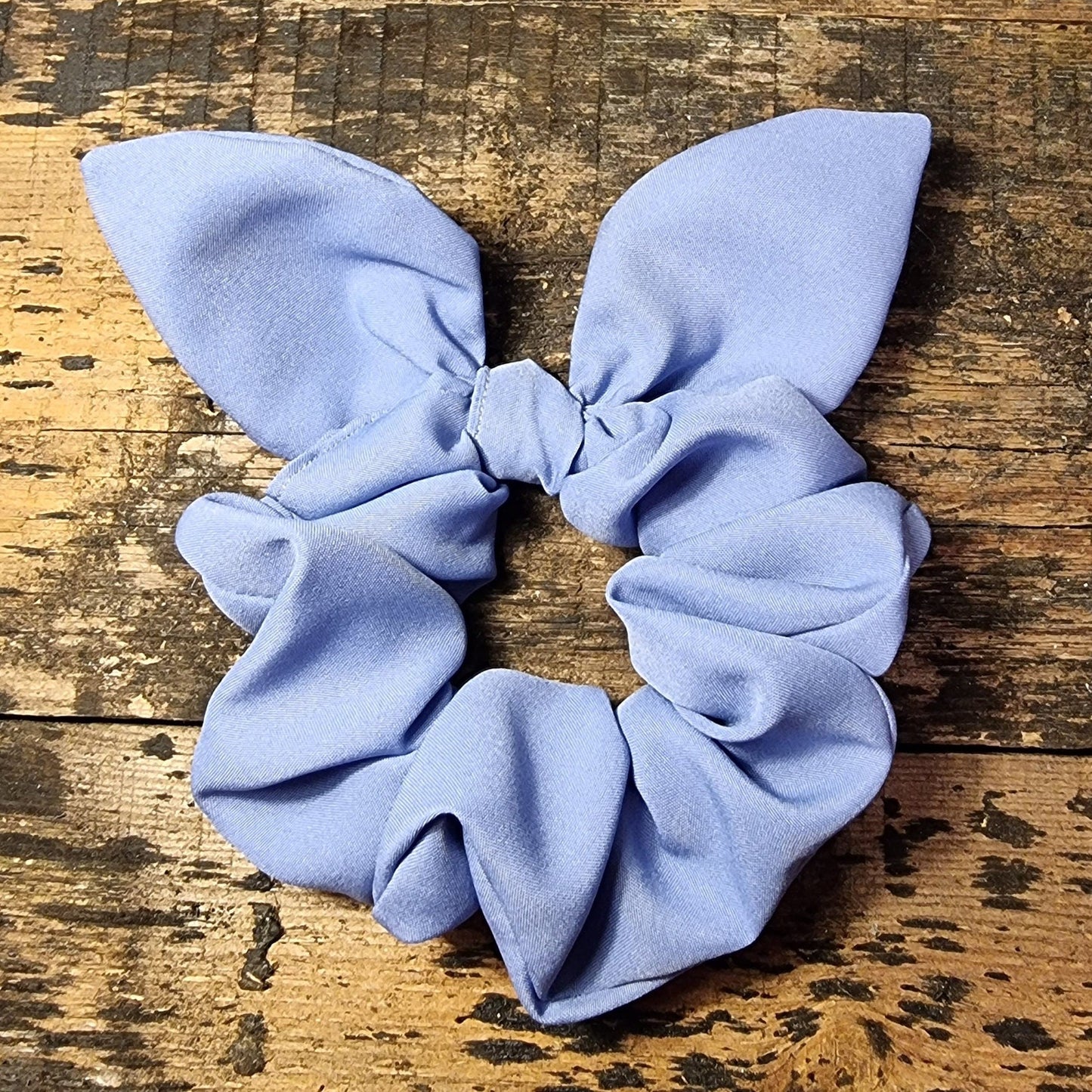 Pale China Blue Super Soft Crepe Bow Scrunchie | Removeable Bow