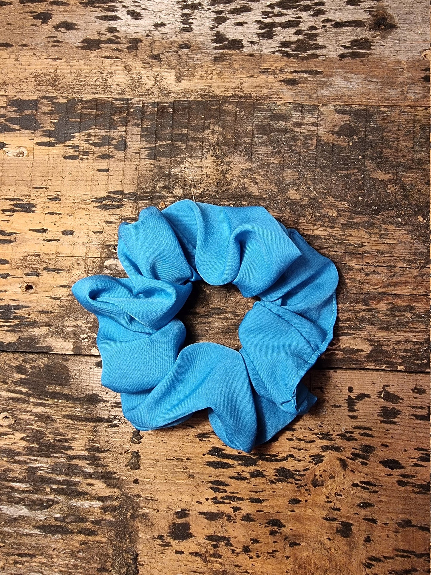 Bright Turquoise Blue Super Soft Crepe Bow Scrunchie | Removeable Bow