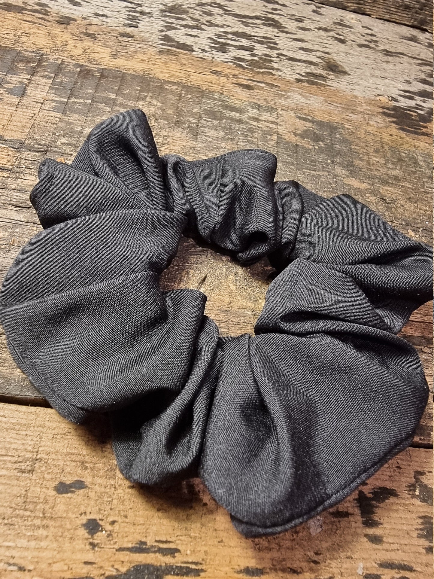 Matt Black Super Soft Crepe Scrunchie | Hair Tie