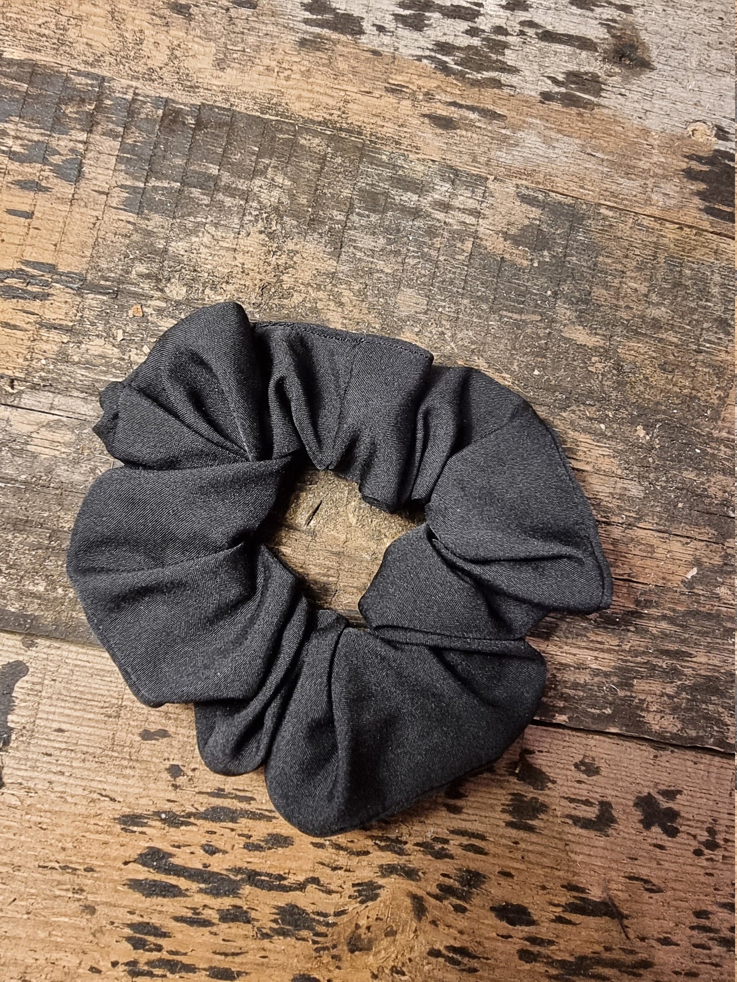 Matt Black Super Soft Crepe Scrunchie | Hair Tie