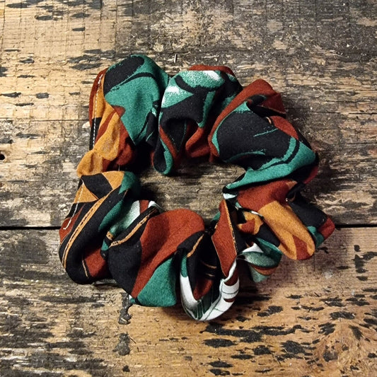 Monstera Leaf Soft Viscose Scrunchie | Hair Tie