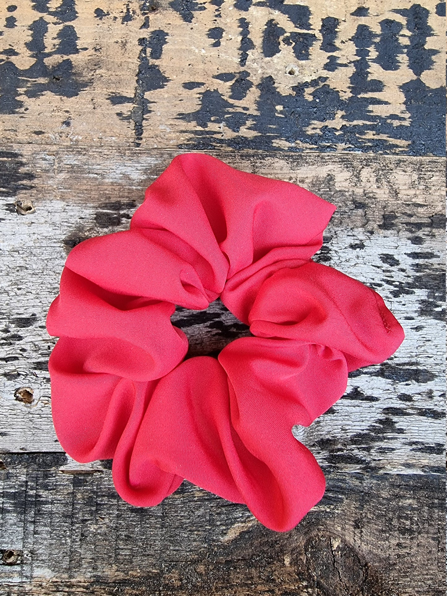 Bright Red Super Soft Crepe Scrunchie | Hair Tie