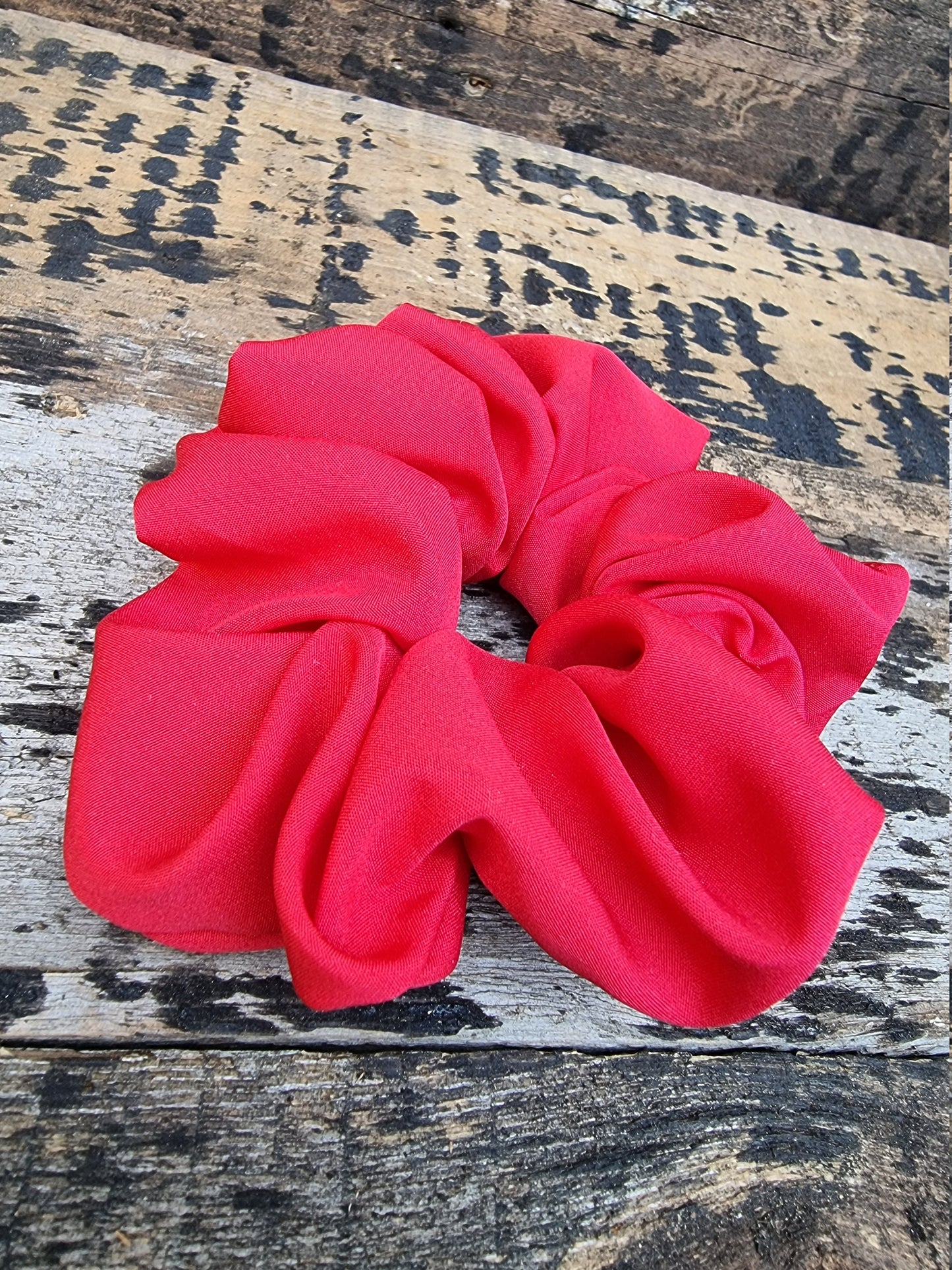 Bright Red Super Soft Crepe Scrunchie | Hair Tie