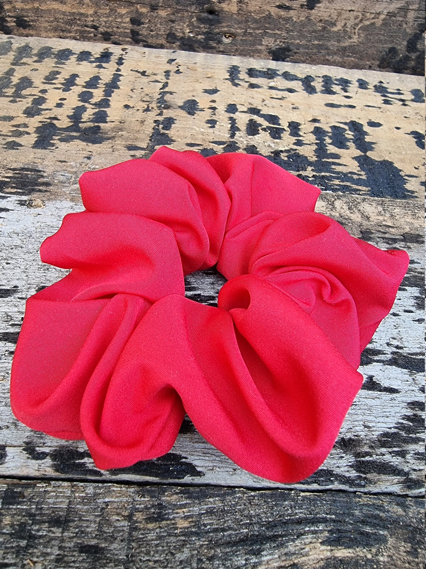 Bright Red Super Soft Crepe Scrunchie | Hair Tie