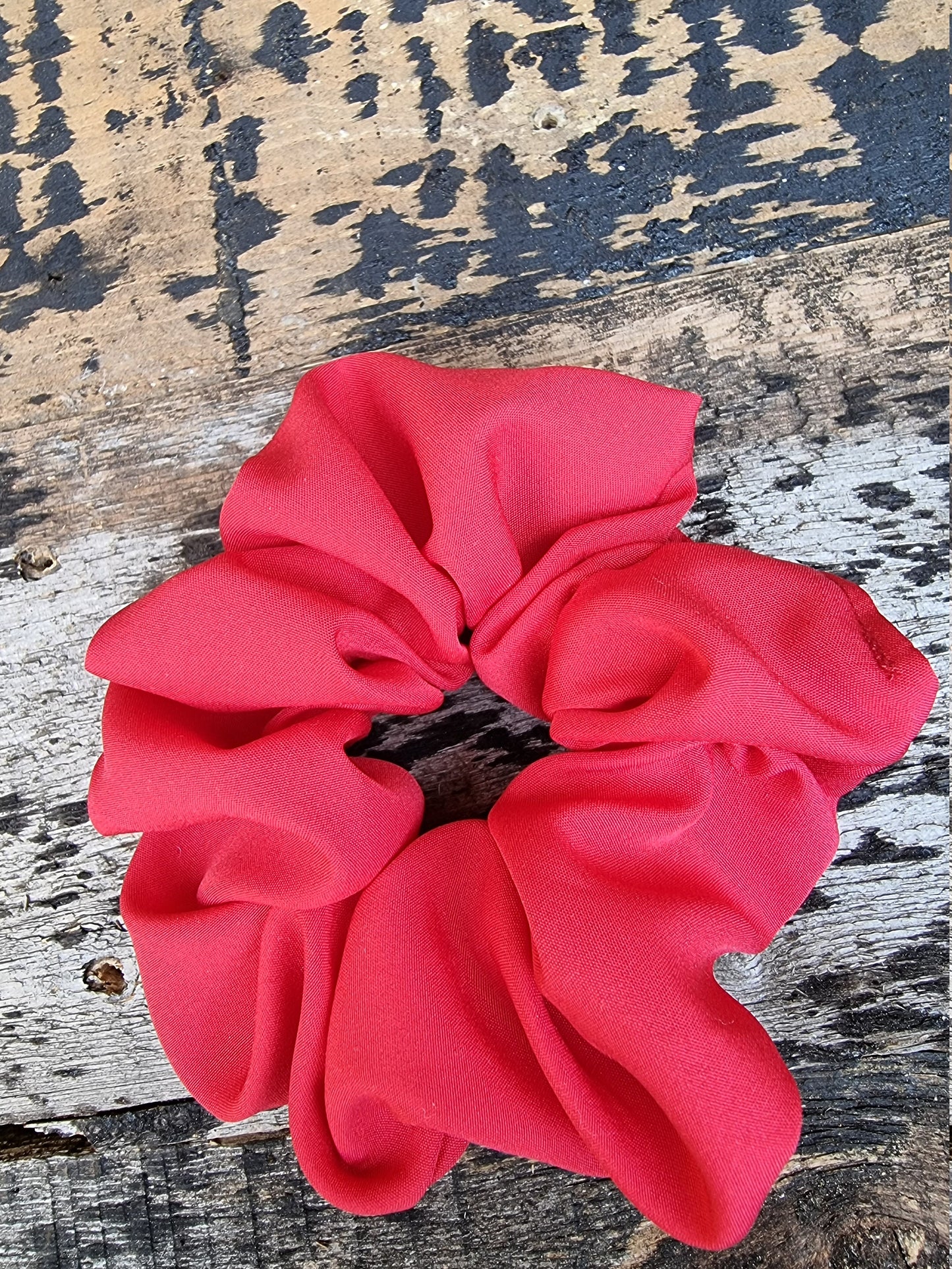 Bright Red Super Soft Crepe Scrunchie | Hair Tie