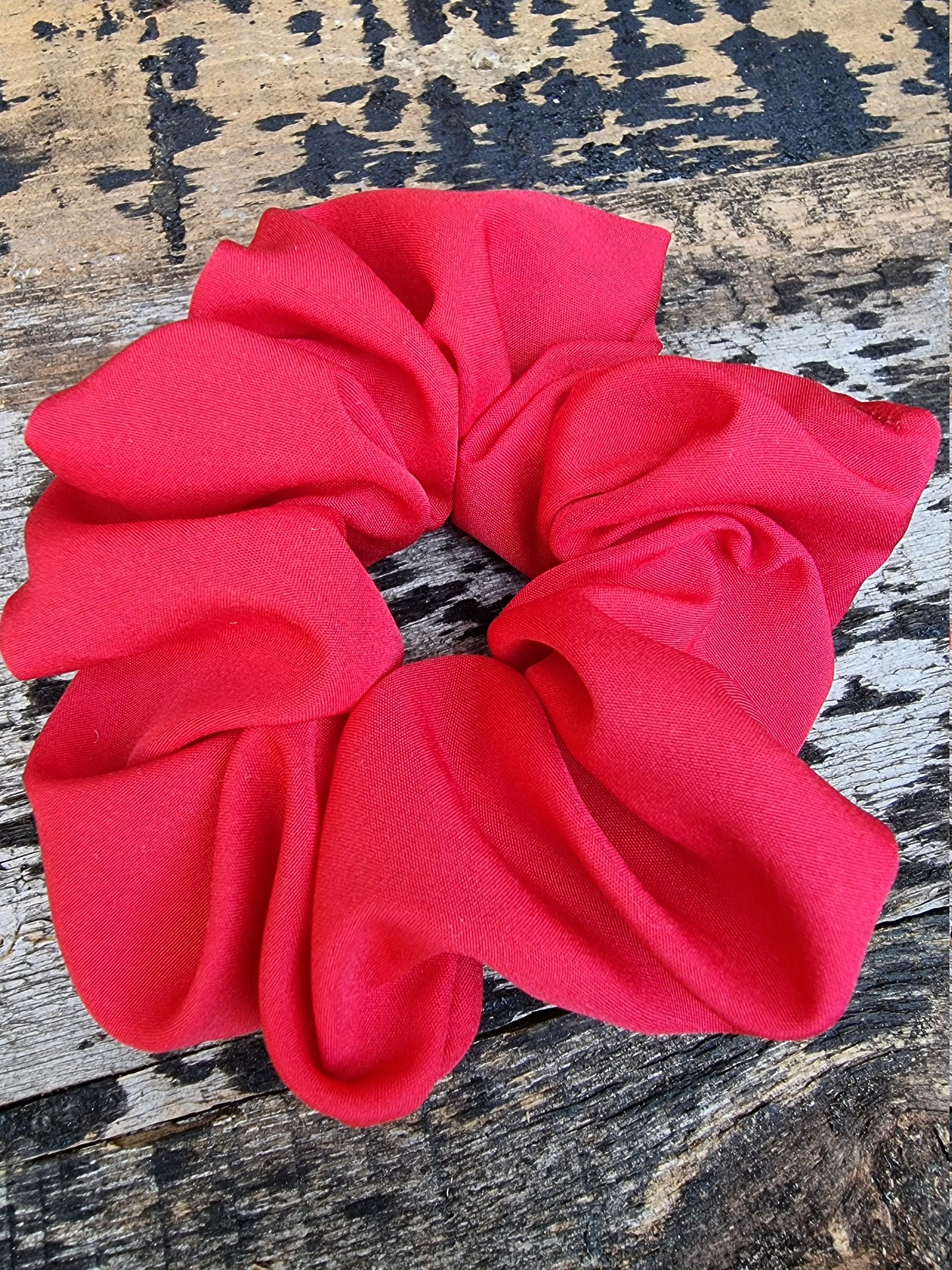 Bright Red Super Soft Crepe Scrunchie | Hair Tie