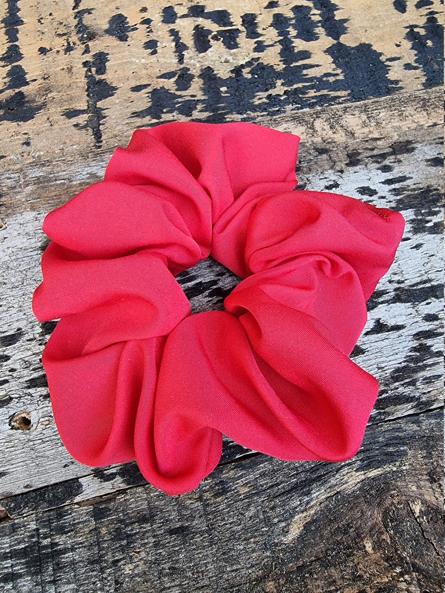 Bright Red Super Soft Crepe Scrunchie | Hair Tie