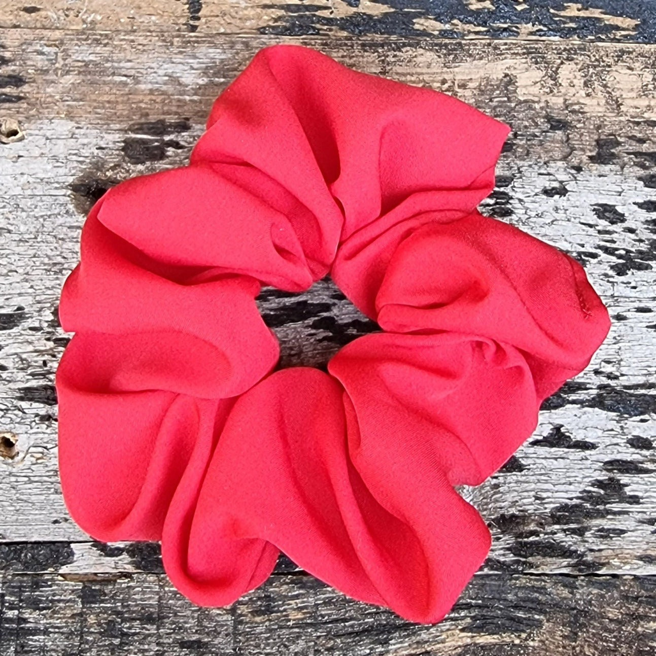 Bright Red Super Soft Crepe Scrunchie | Hair Tie