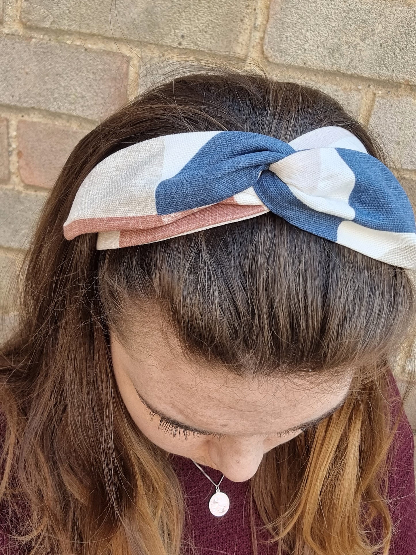 Abstract Colour Blocks Wired Headband