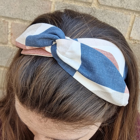 Abstract Colour Blocks Wired Headband