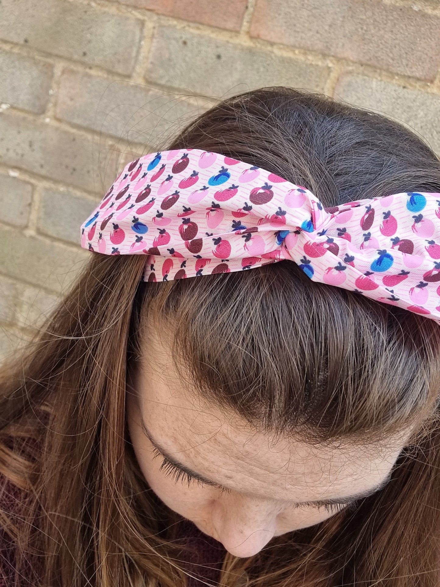 Pink Mini Fruits Wired Headband