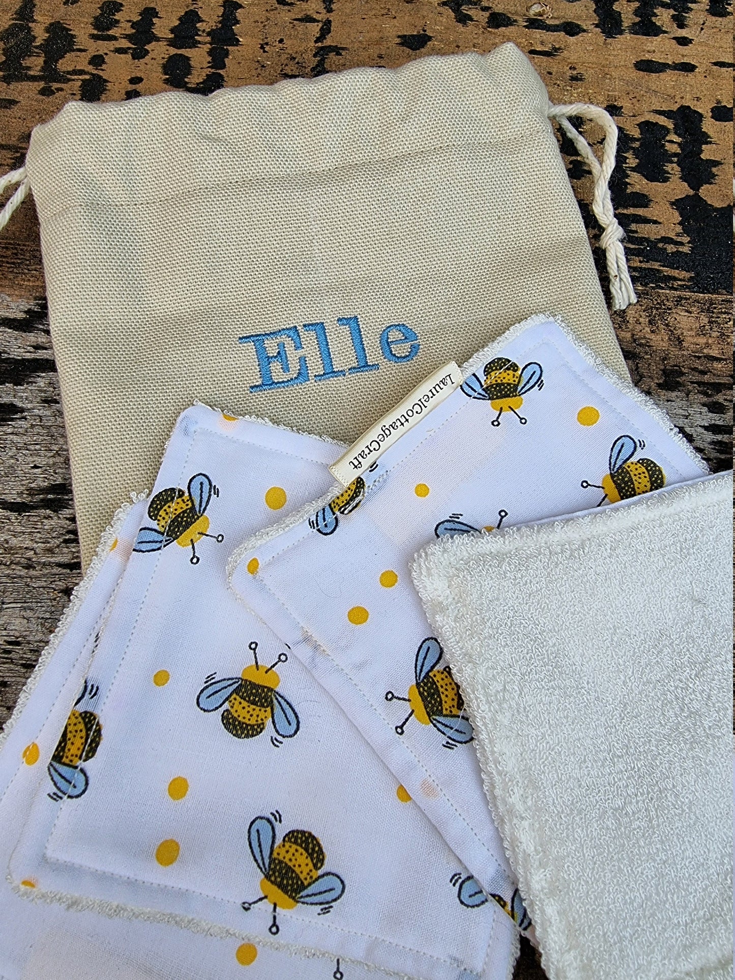 Bumble Bee Reusable Makeup Wipes | 100% Bamboo Towelling