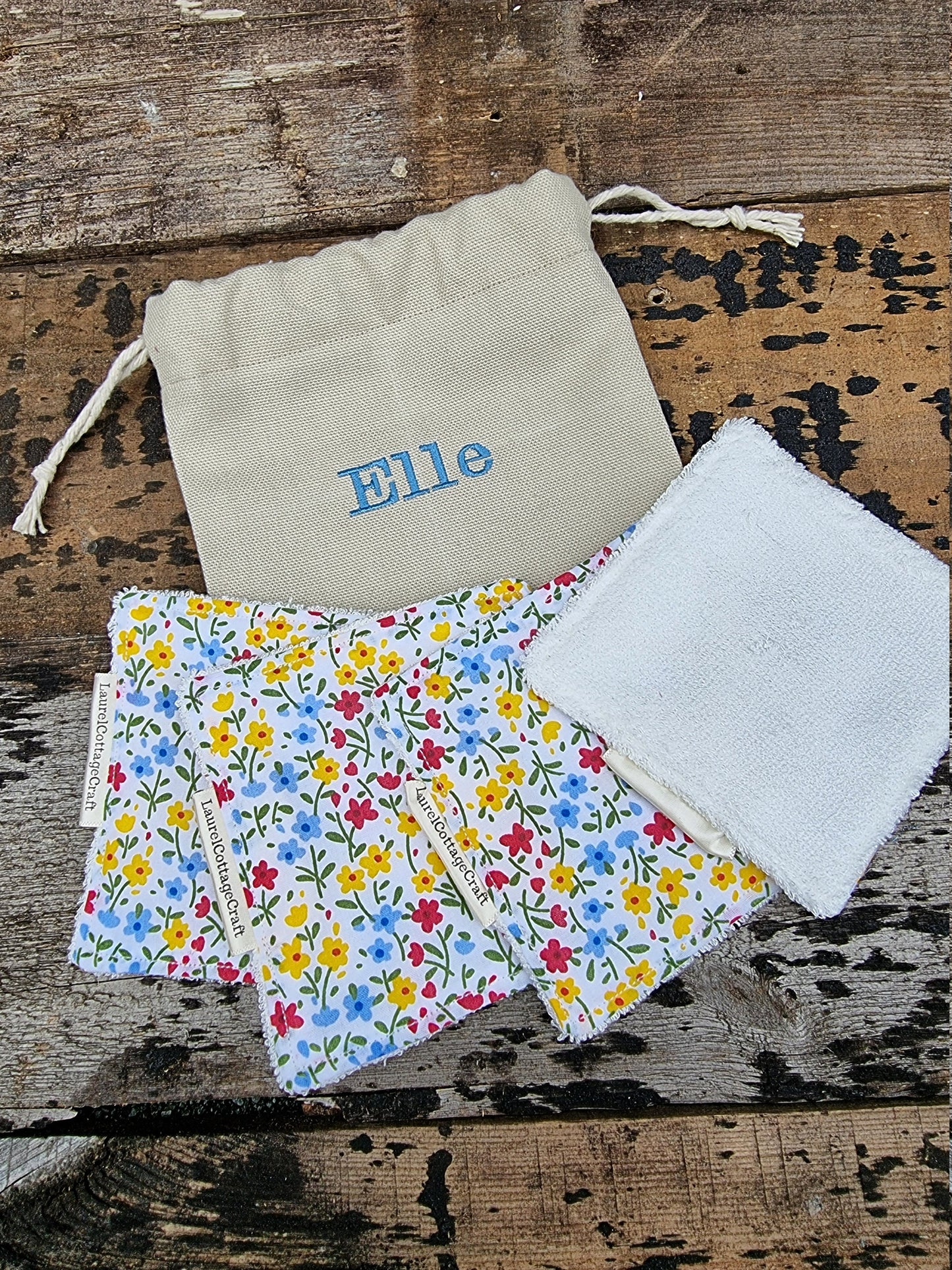 Flower Meadow Reusable Makeup Wipes | 100% Bamboo Towelling