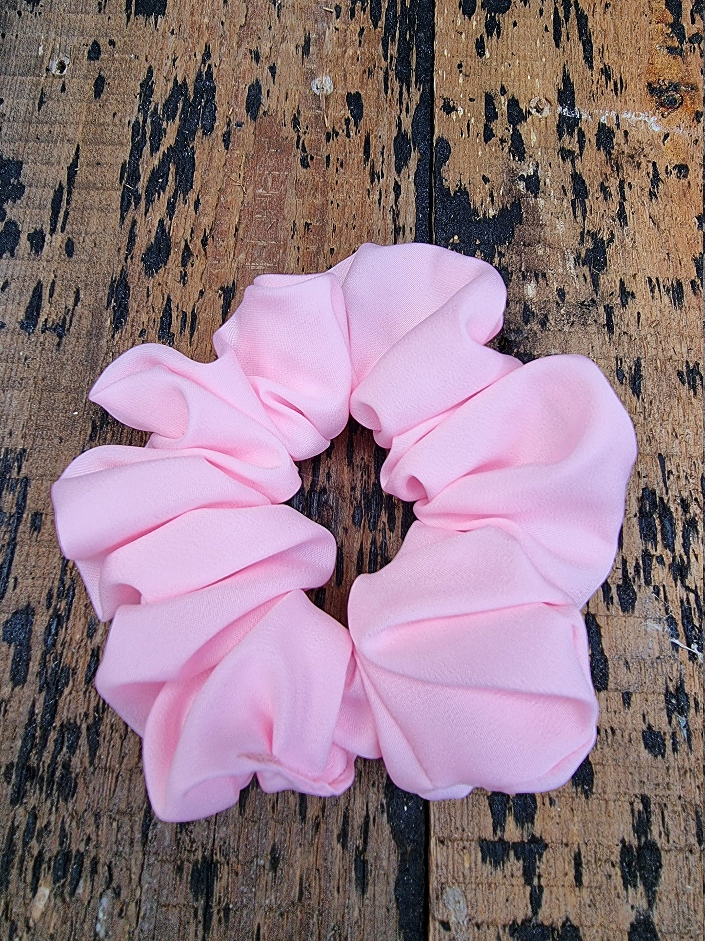 Soft Baby Pink Crepe Scrunchie | Hair Tie