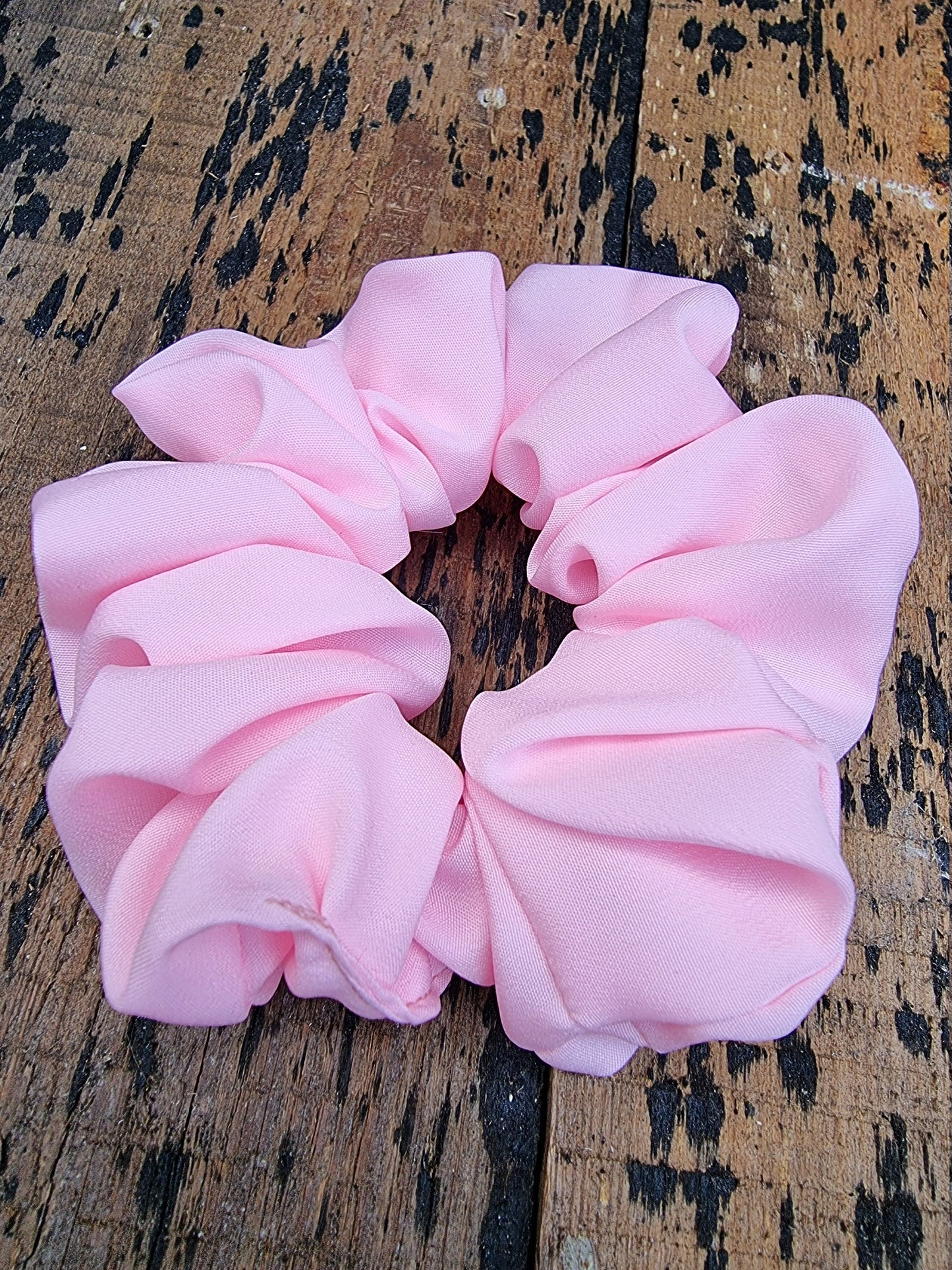 Soft Baby Pink Crepe Scrunchie | Hair Tie