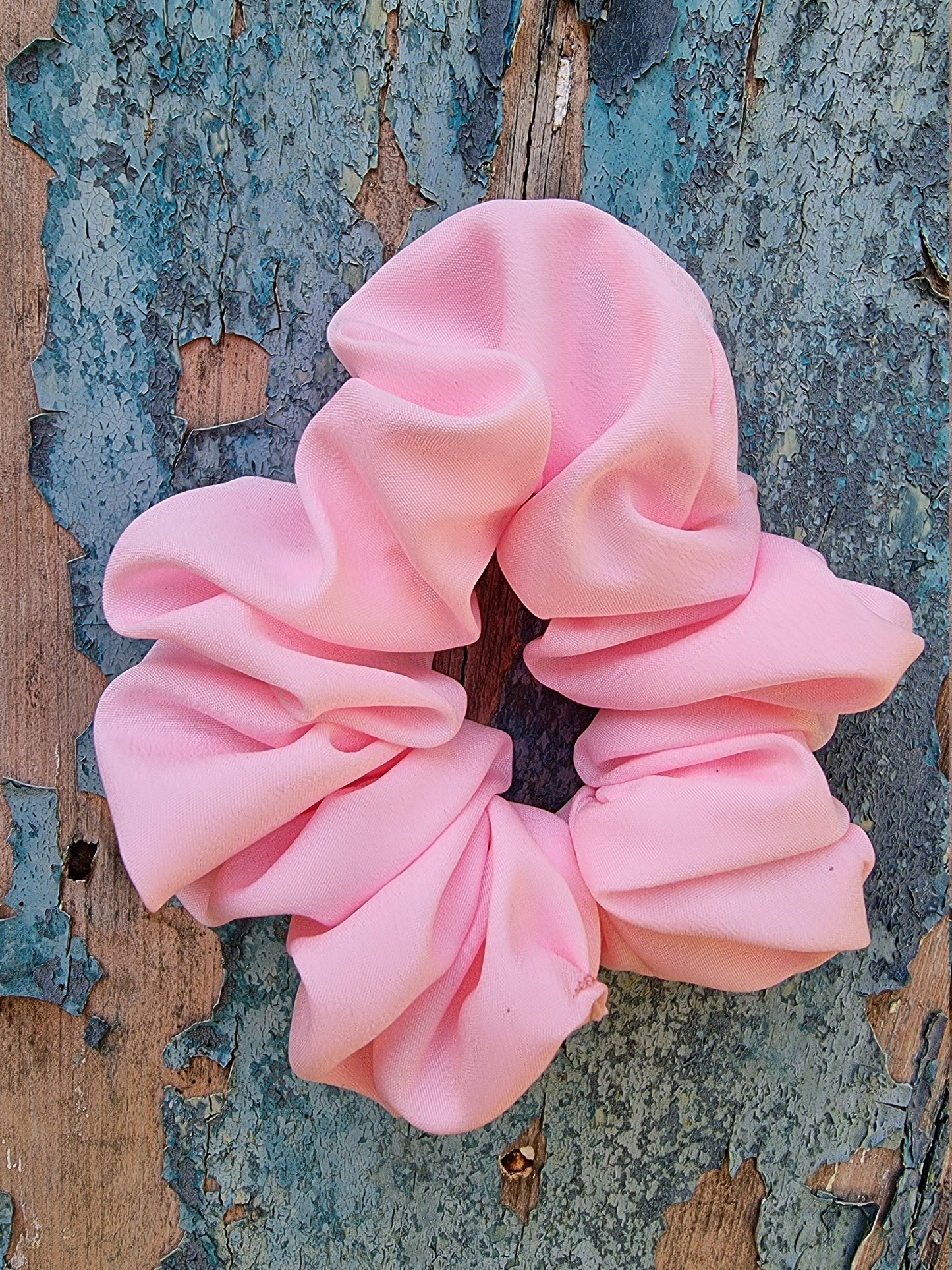 Soft Baby Pink Crepe Scrunchie | Hair Tie