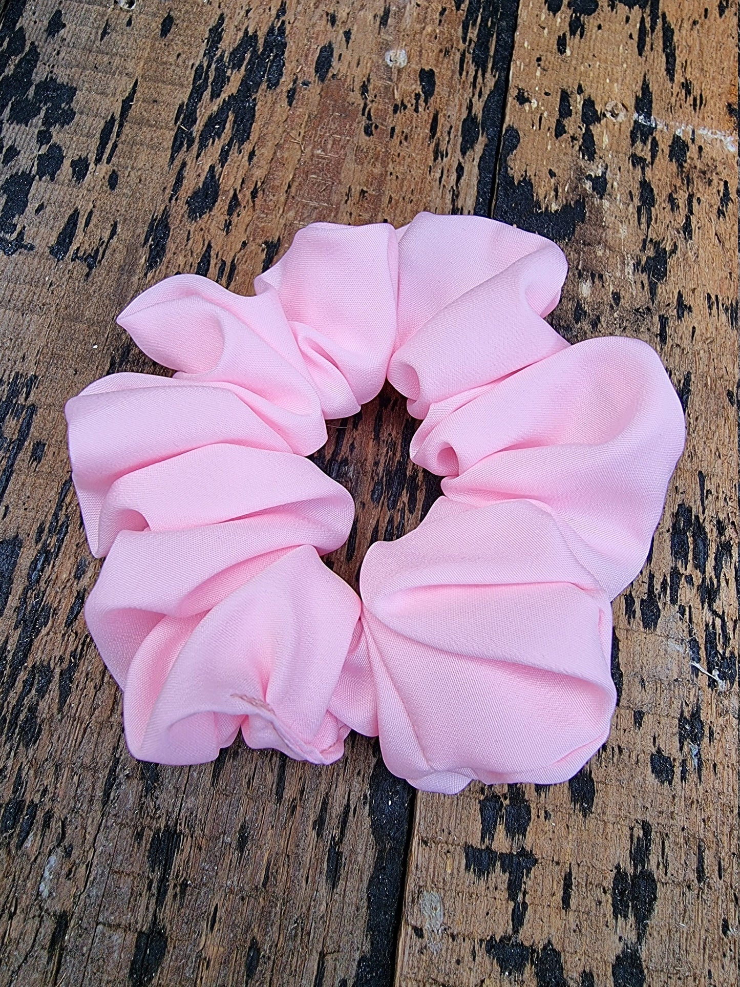 Soft Baby Pink Crepe Scrunchie | Hair Tie