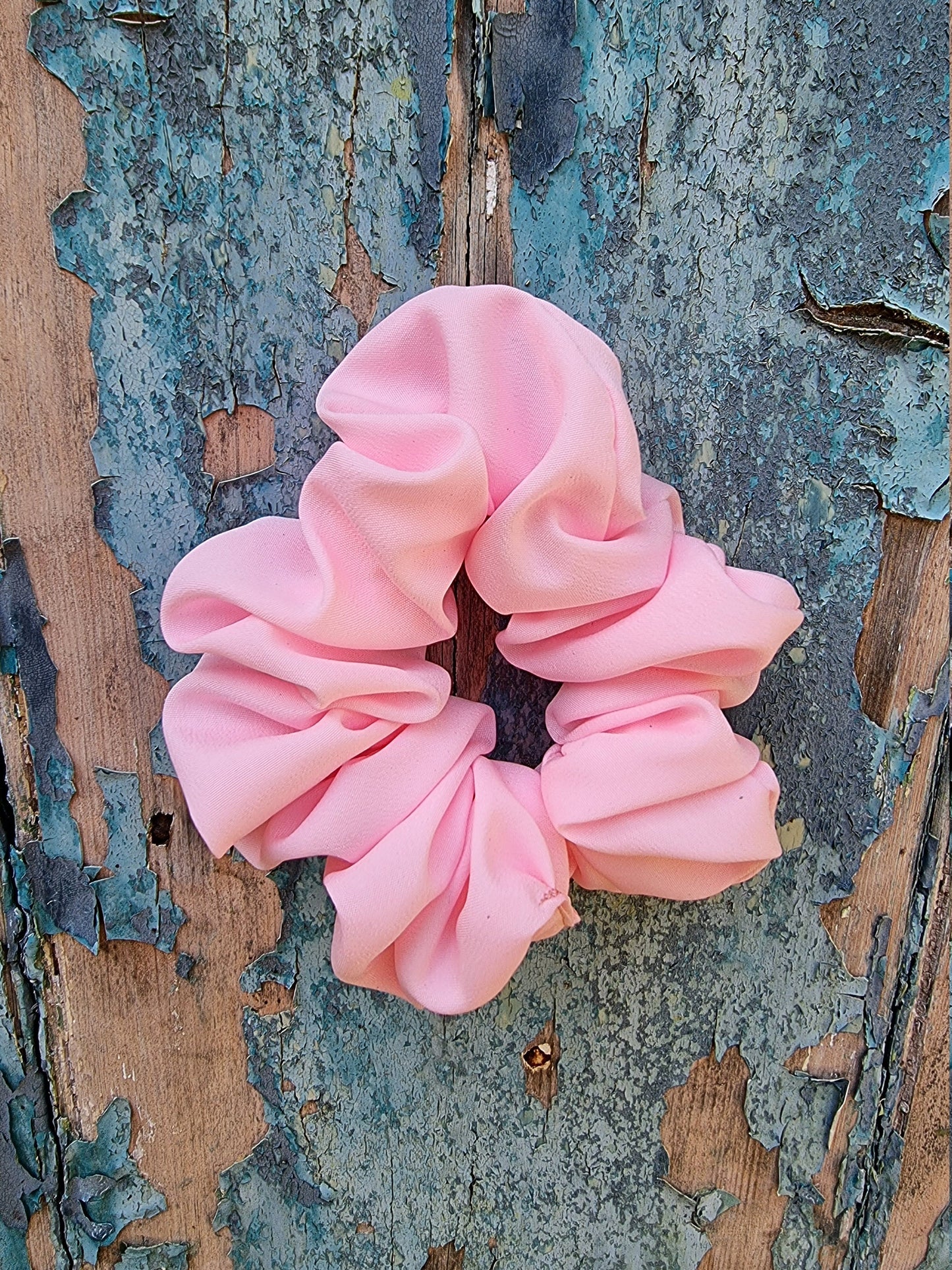 Soft Baby Pink Crepe Scrunchie | Hair Tie