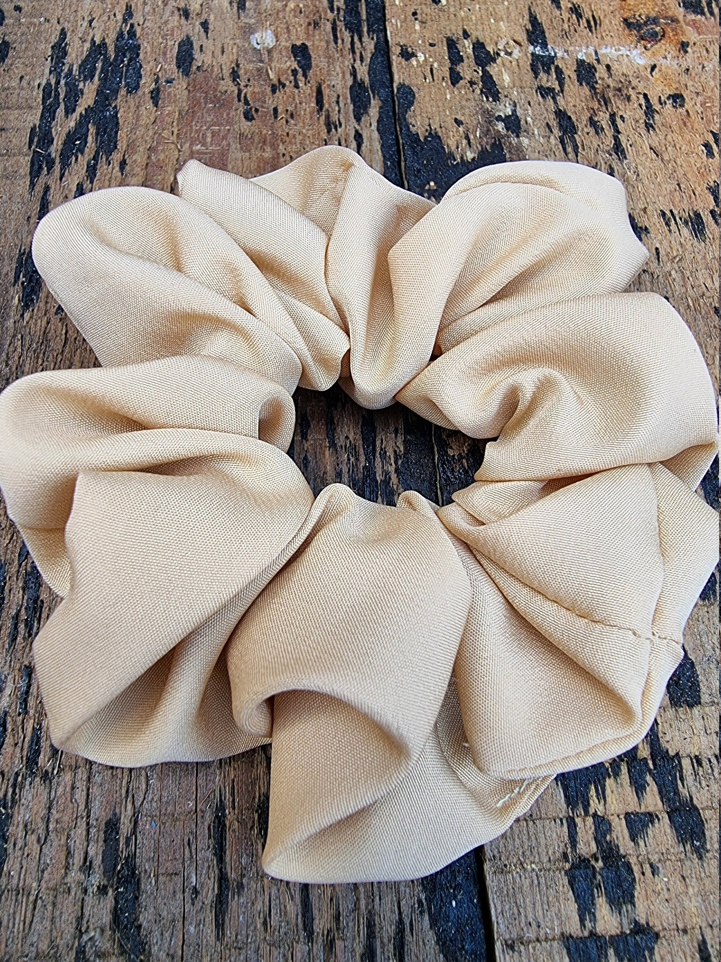 Soft Sand/Camel Crepe Scrunchie | Hair Tie